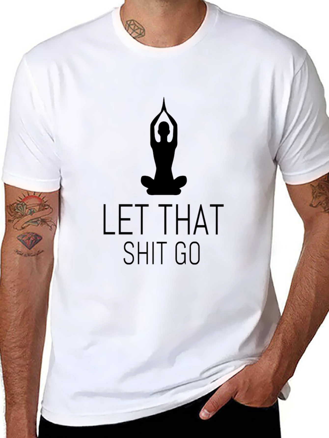 Let That Shit Go Yoga T-Shirt - Black