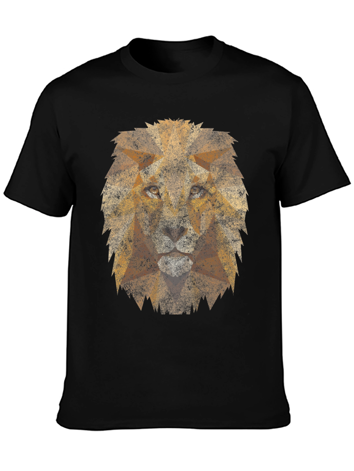 Geometric Lion Graphic Tee - Mens Black T-Shirt