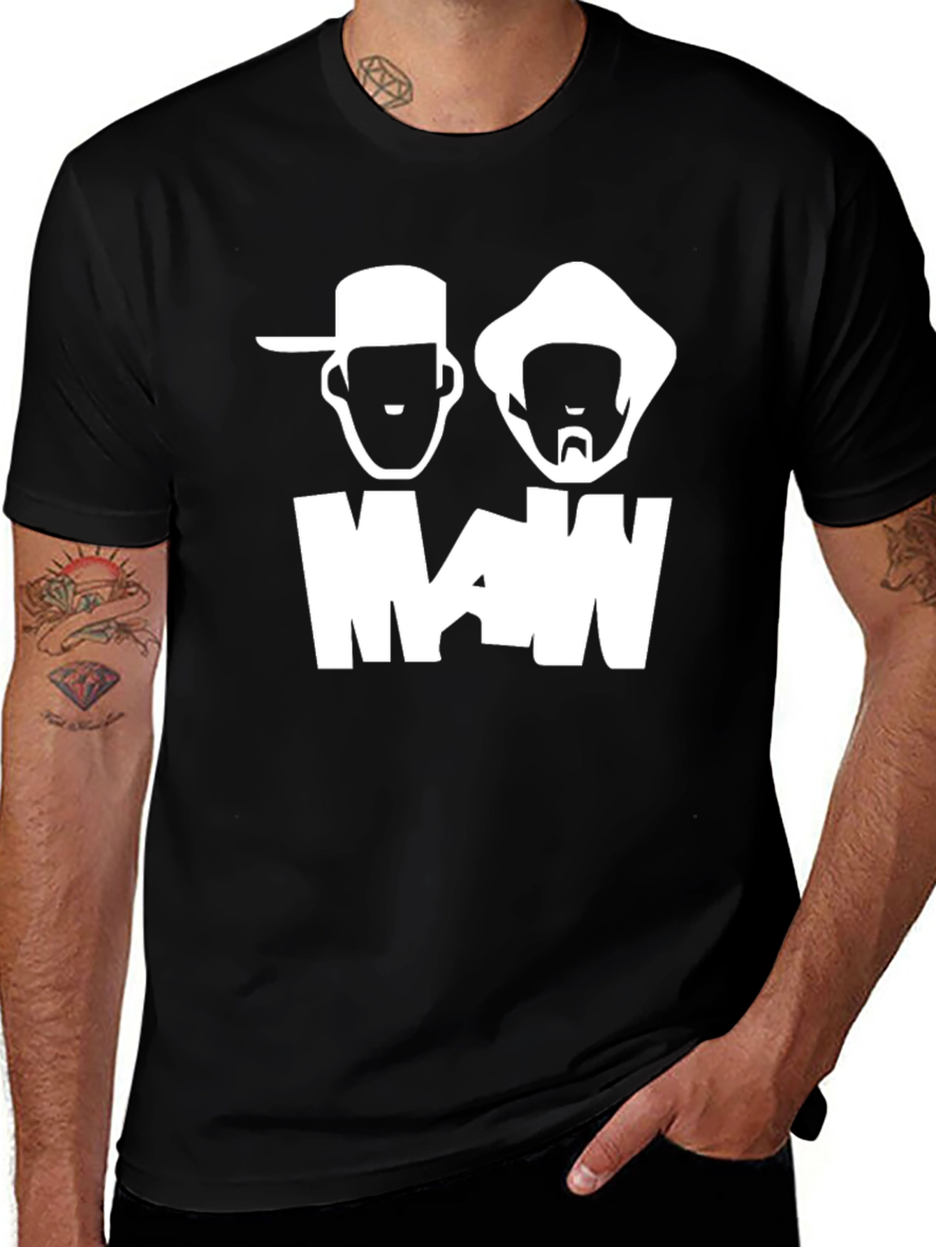 Man T-Shirt - Black Graphic Tee