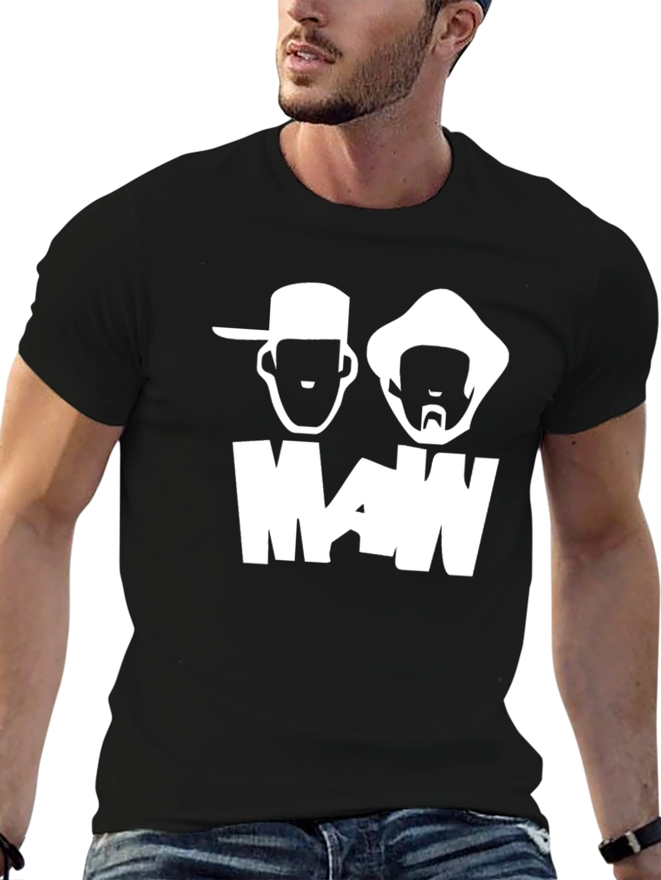 Man T-Shirt - Black Graphic Tee