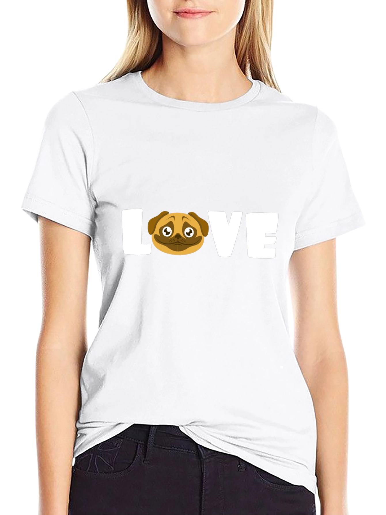 Pug Love Graphic T-Shirt - Unisex Black Tee