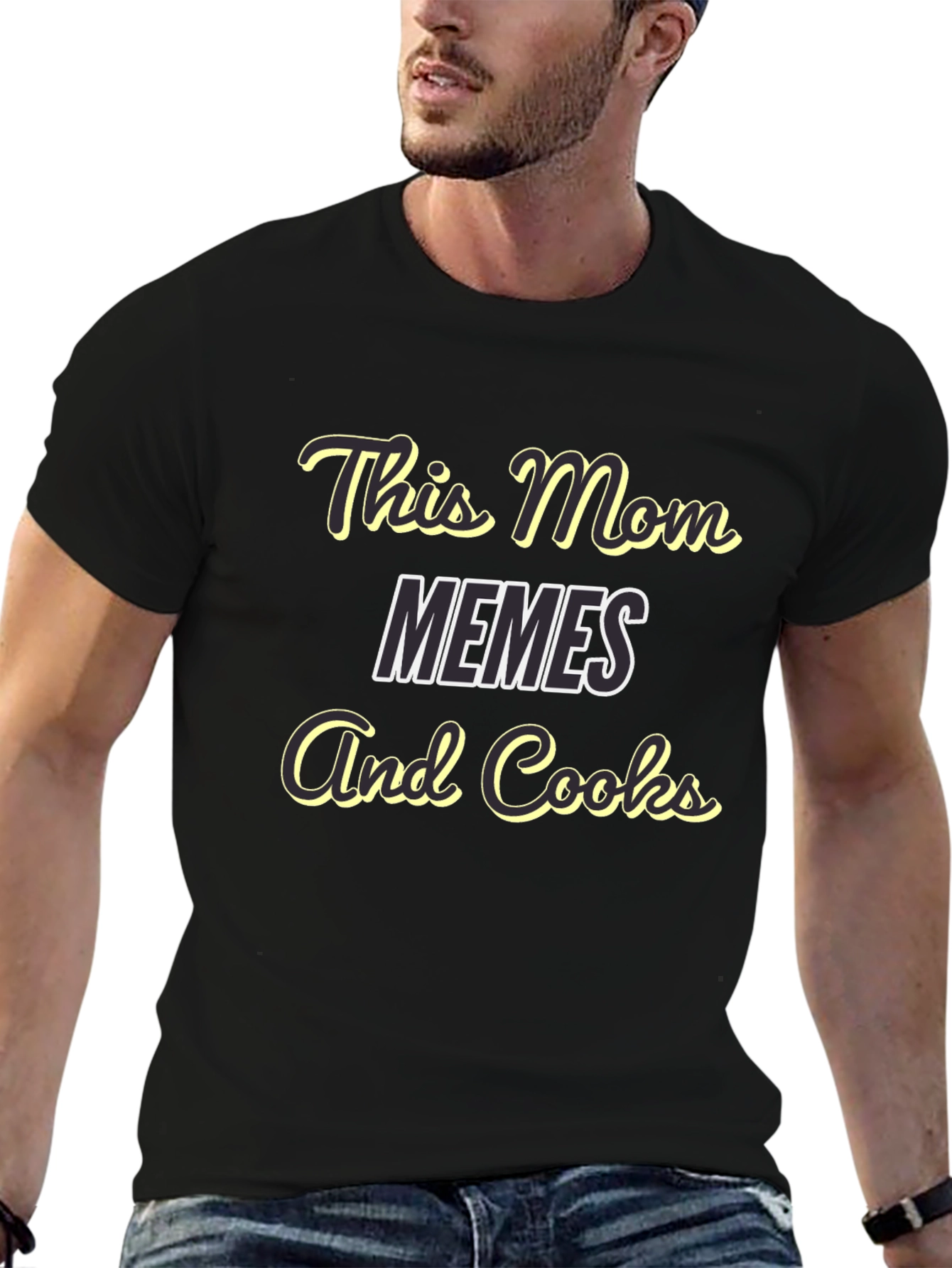 Funny Mom T-Shirt - This Mom Memes And Cooks!