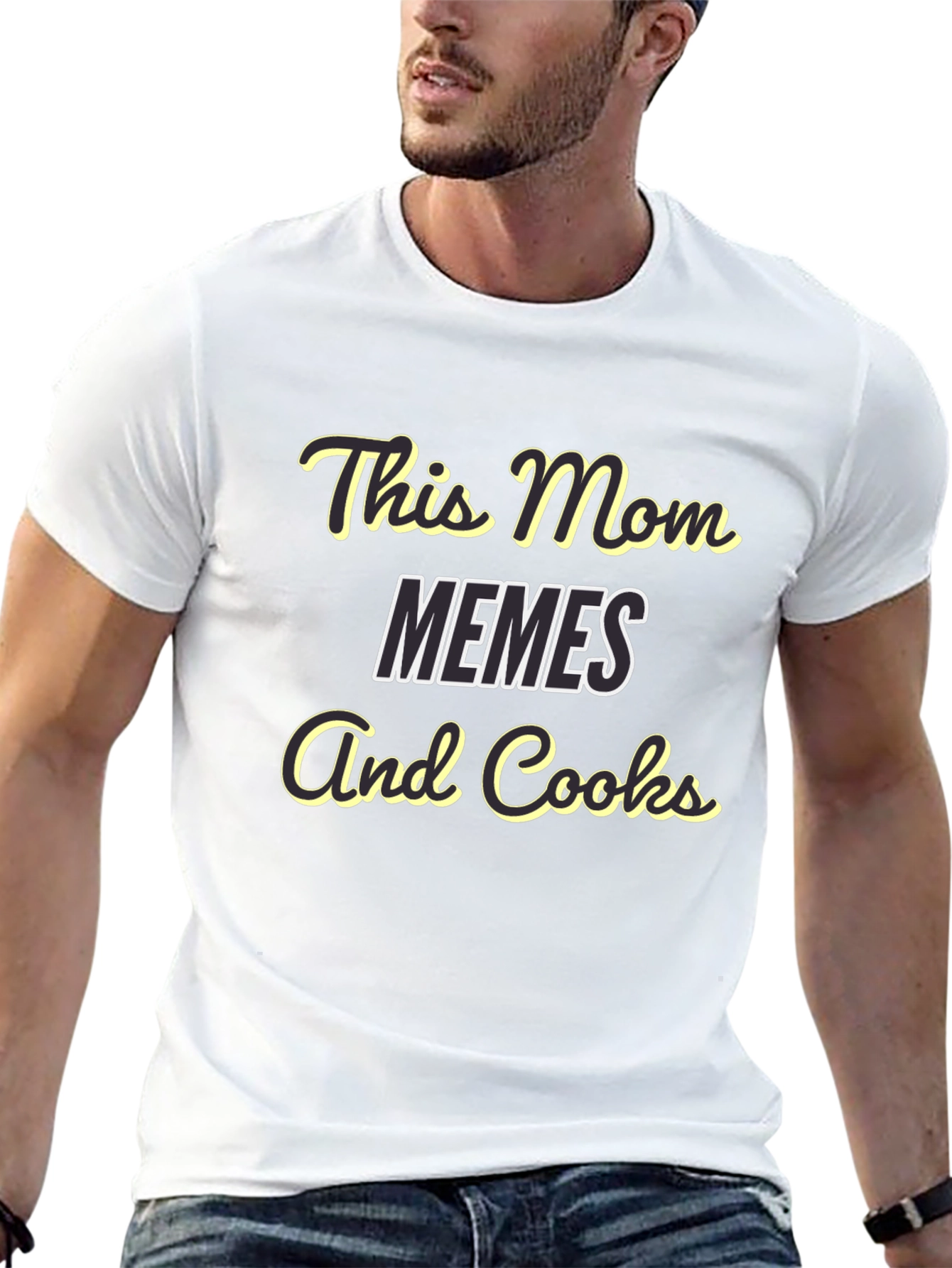Funny Mom T-Shirt - This Mom Memes And Cooks!