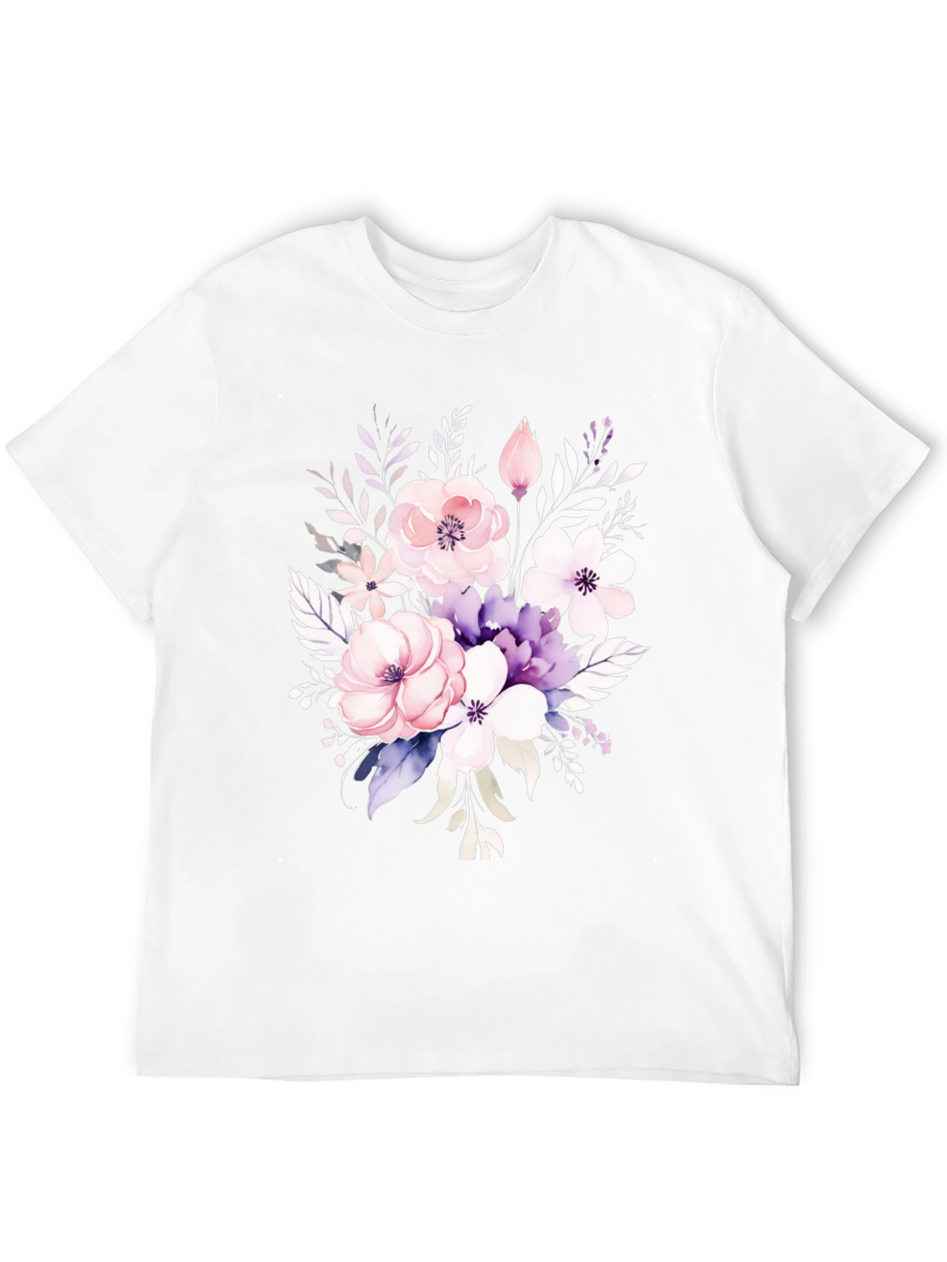 Floral Bouquet Graphic Black T-Shirt