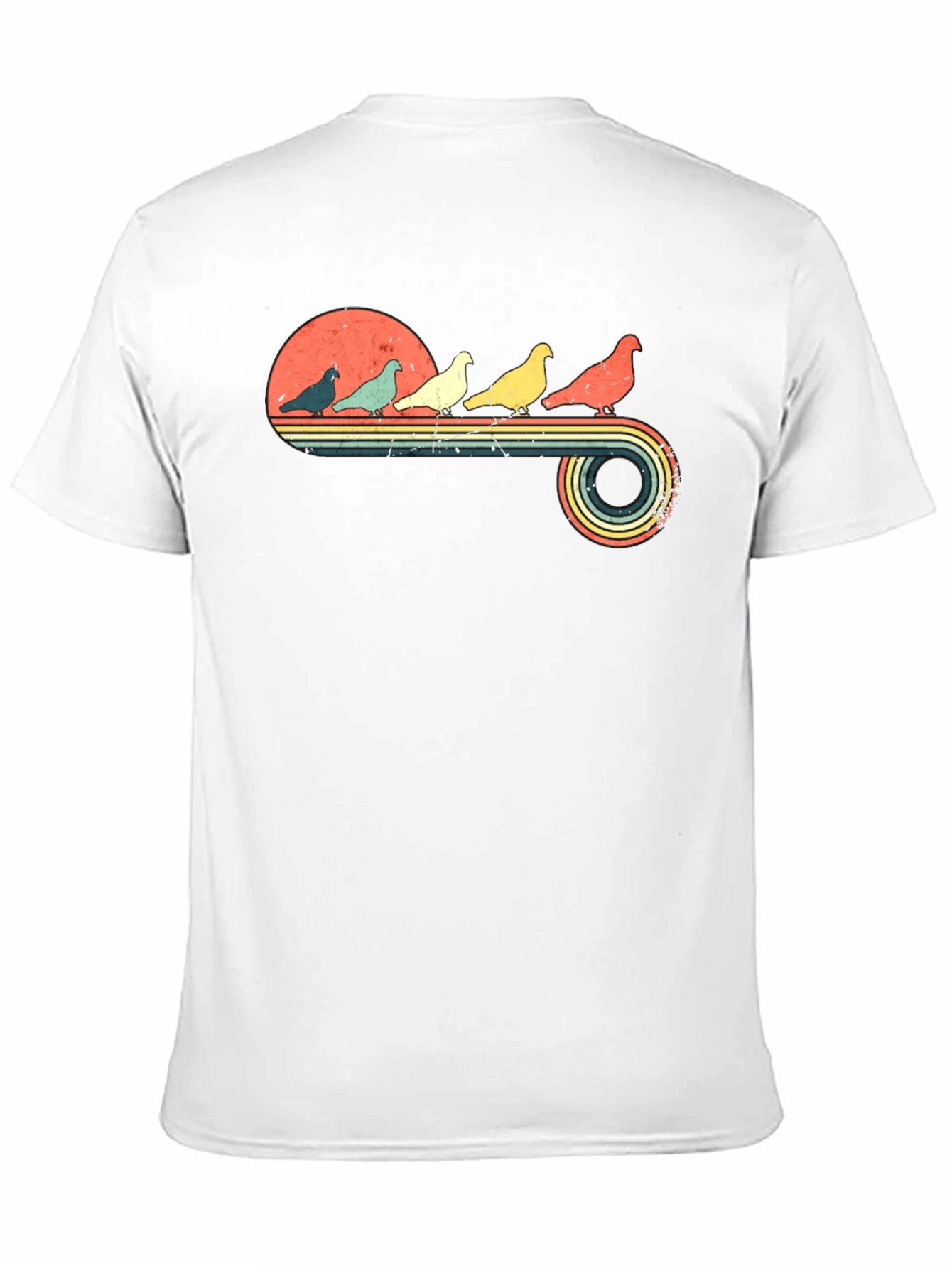 Retro Pigeon Sunset Graphic Tee
