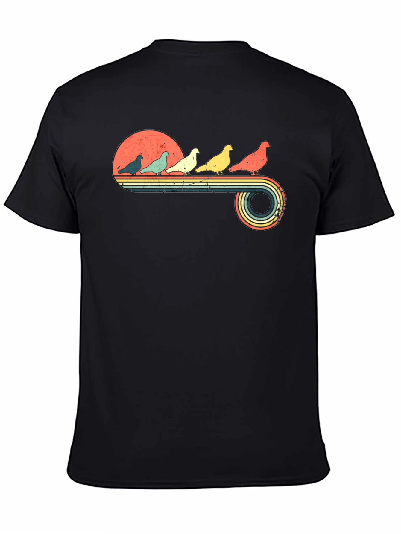 Retro Pigeon Sunset Graphic Tee