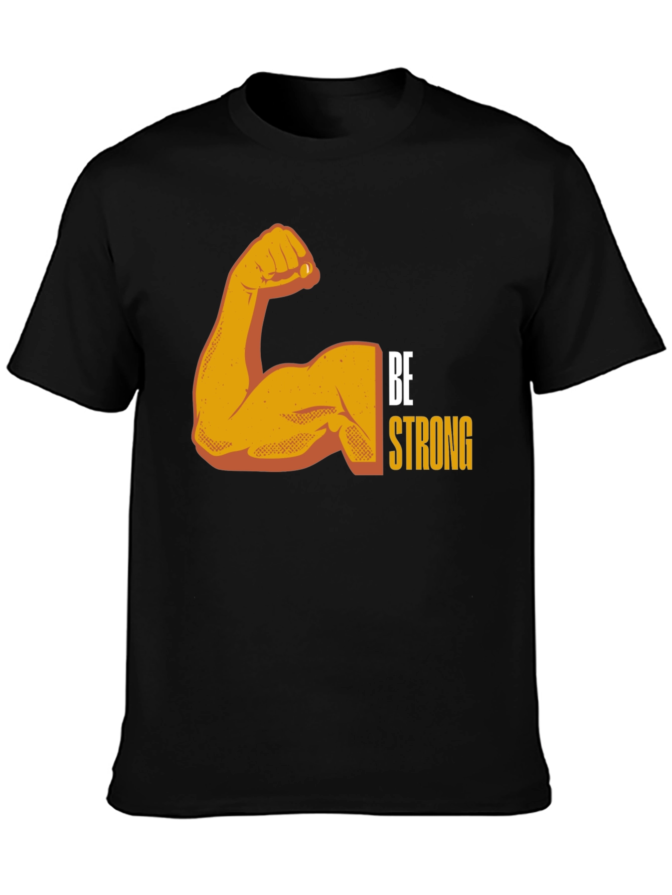 Be Strong Graphic Tee - Black Cotton Blend