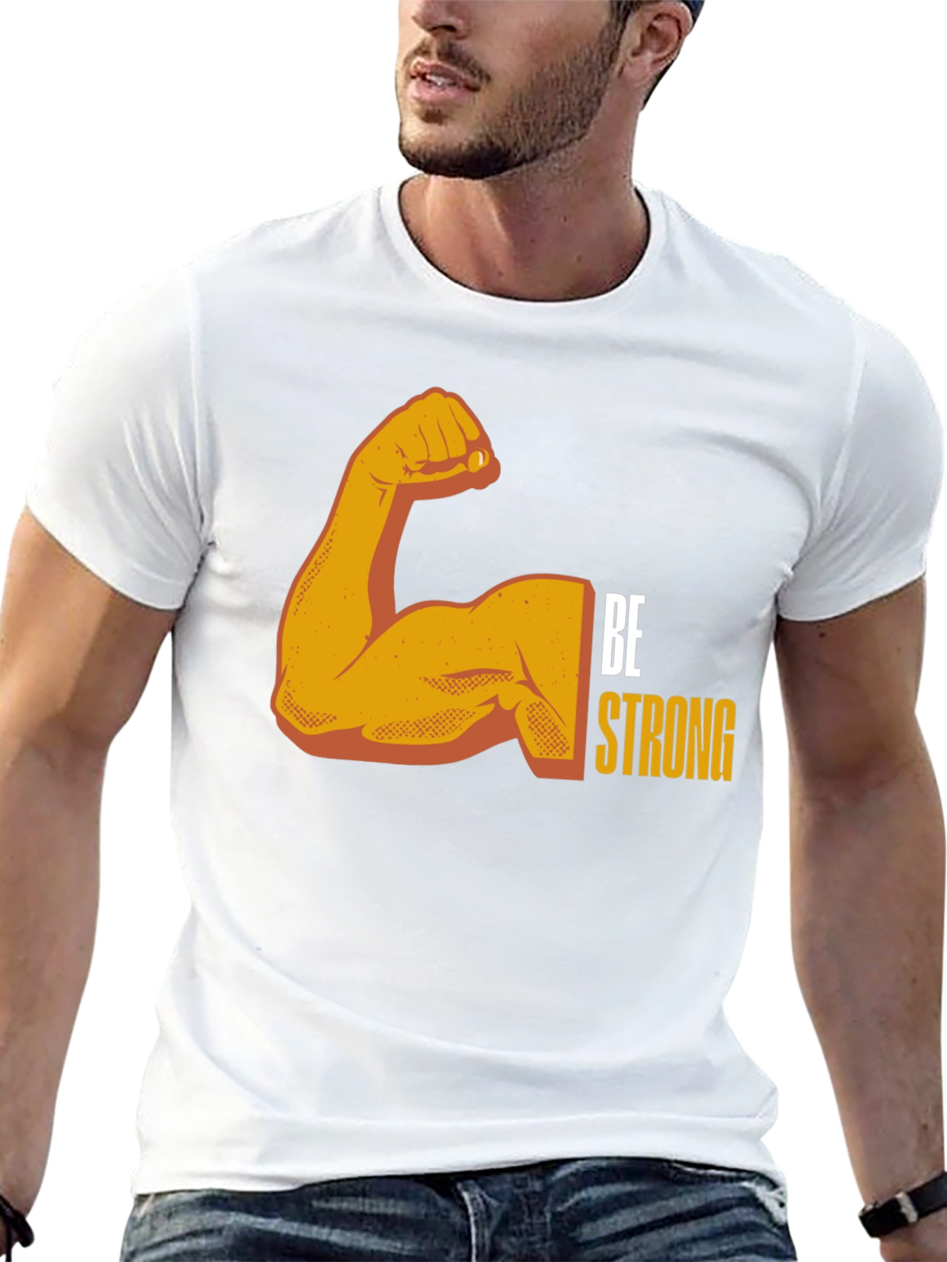 Be Strong Graphic Tee - Black Cotton Blend