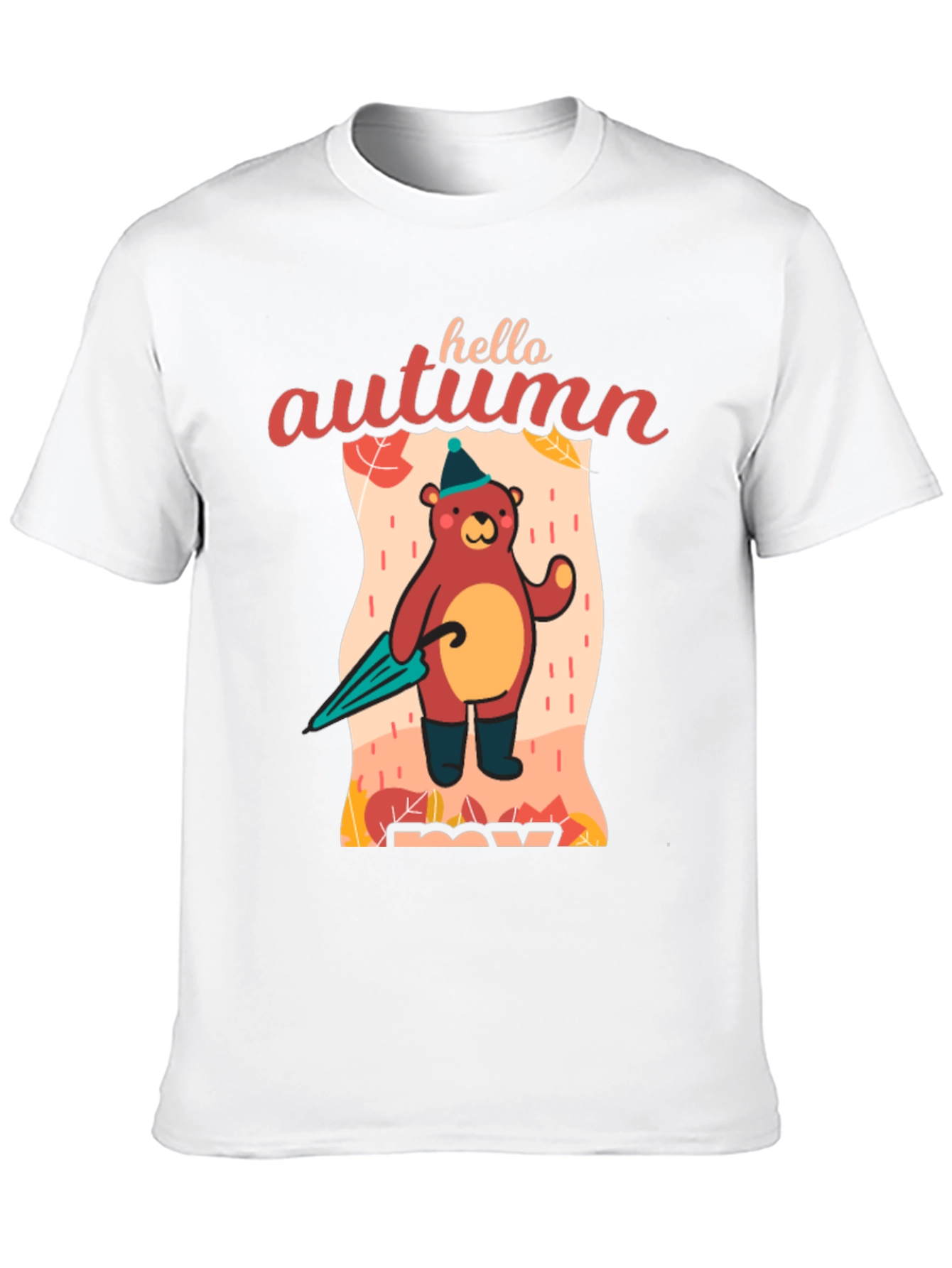 Hello Autumn Bear T-Shirt Fall Season Apparel