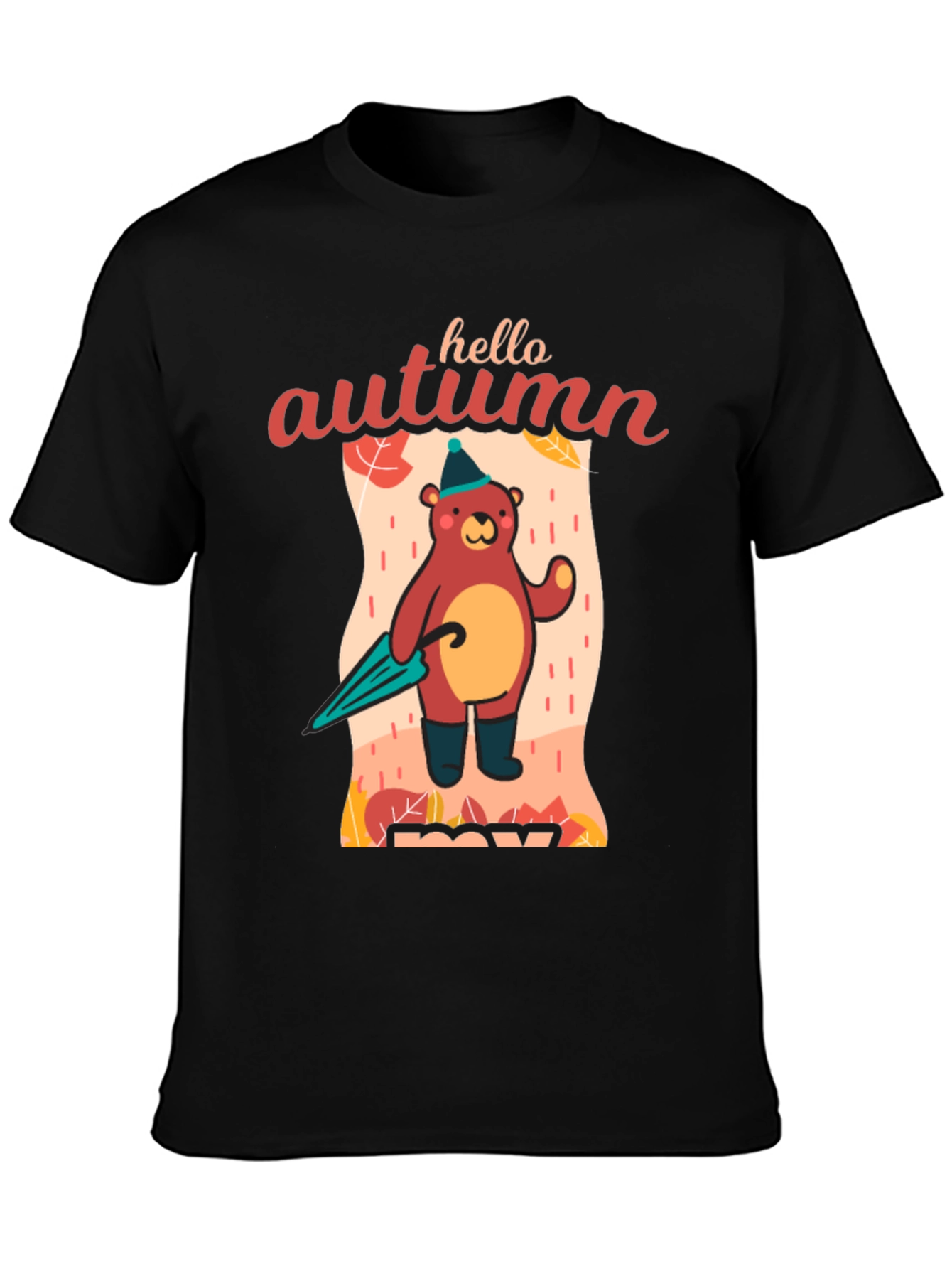 Hello Autumn Bear T-Shirt Fall Season Apparel