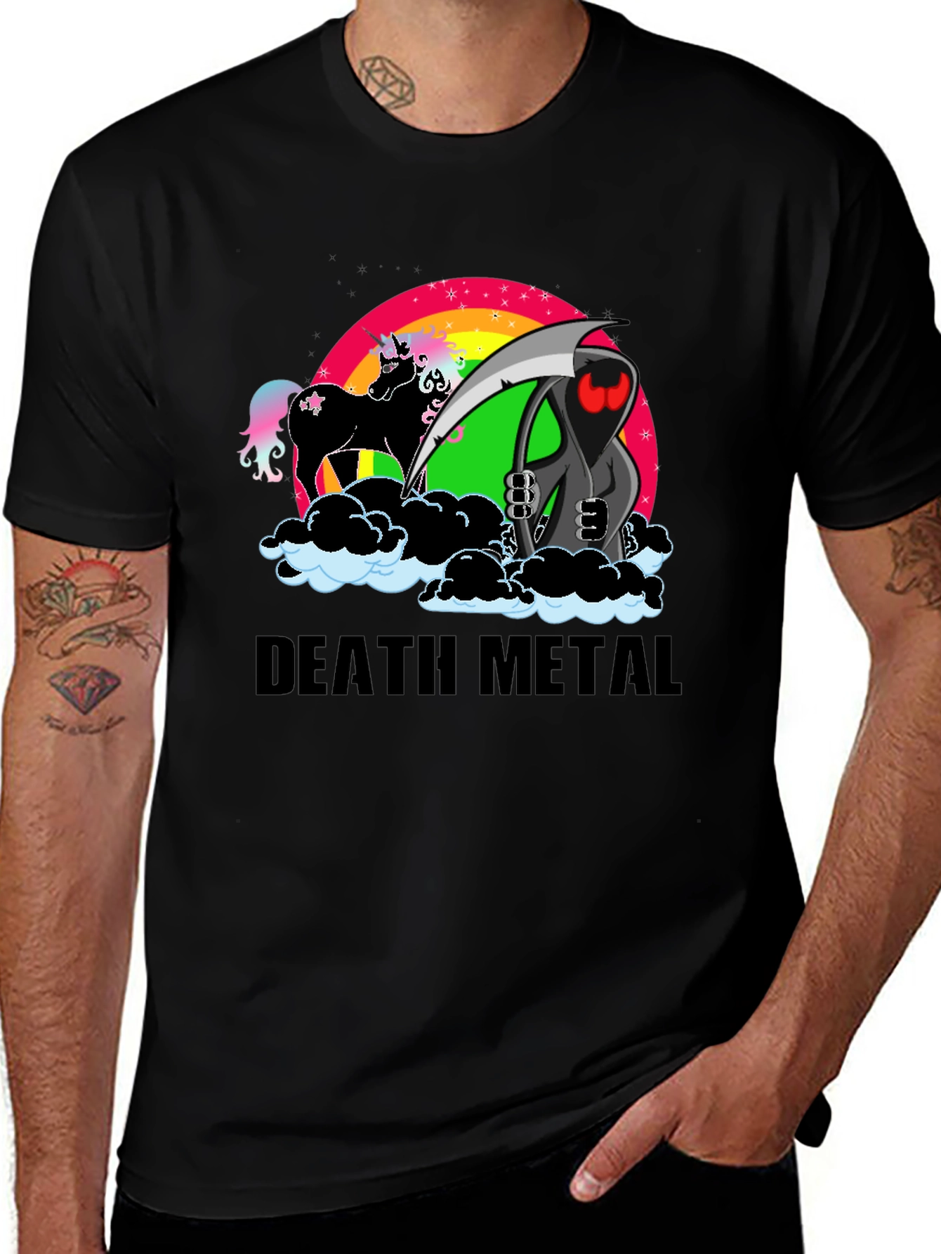 Death Metal Unicorn Grim Reaper T-Shirt