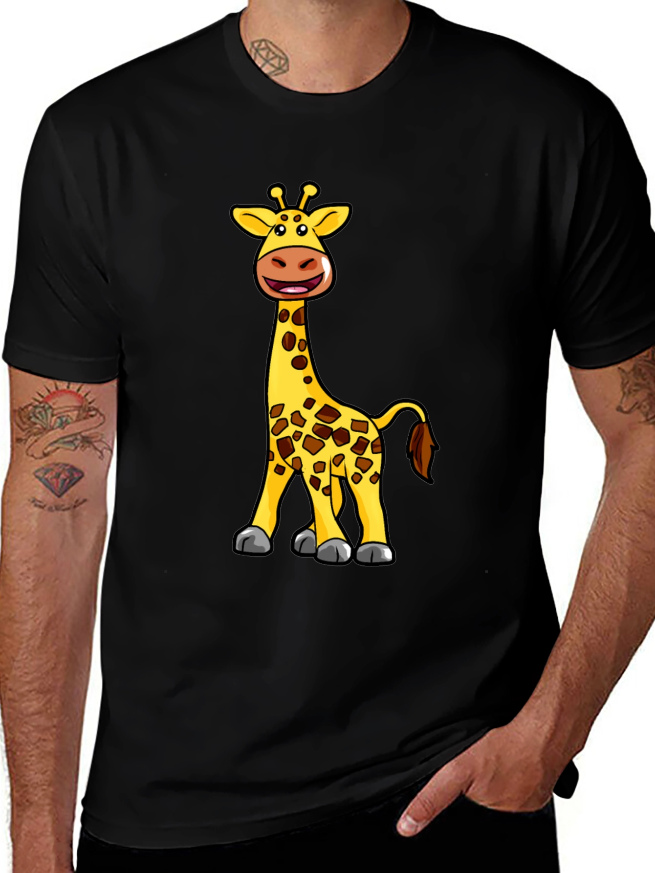 Giraffe Cartoon Graphic T-Shirt
