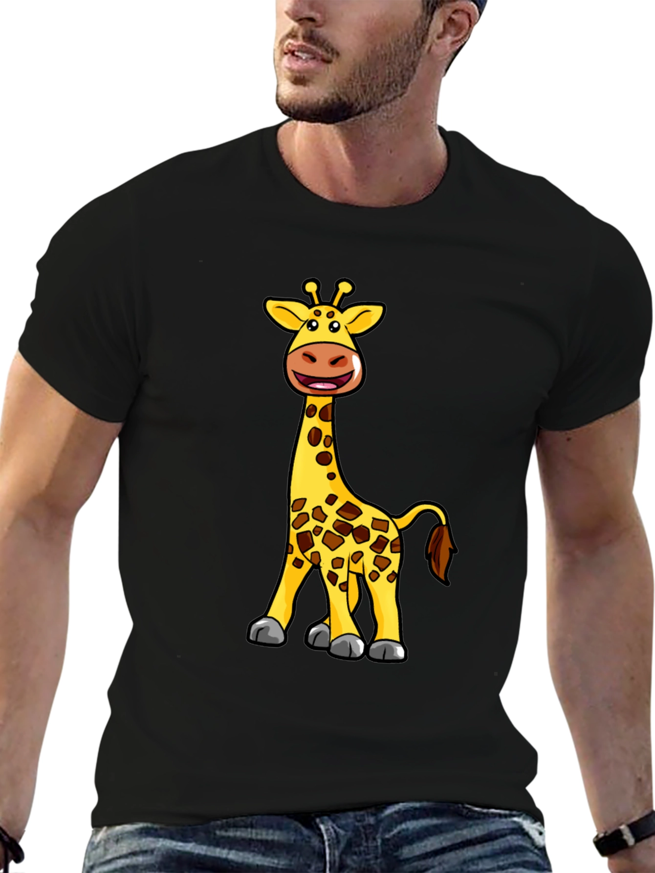 Giraffe Cartoon Graphic T-Shirt