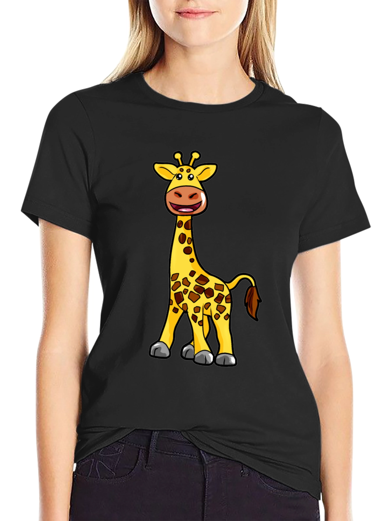 Giraffe Cartoon Graphic T-Shirt