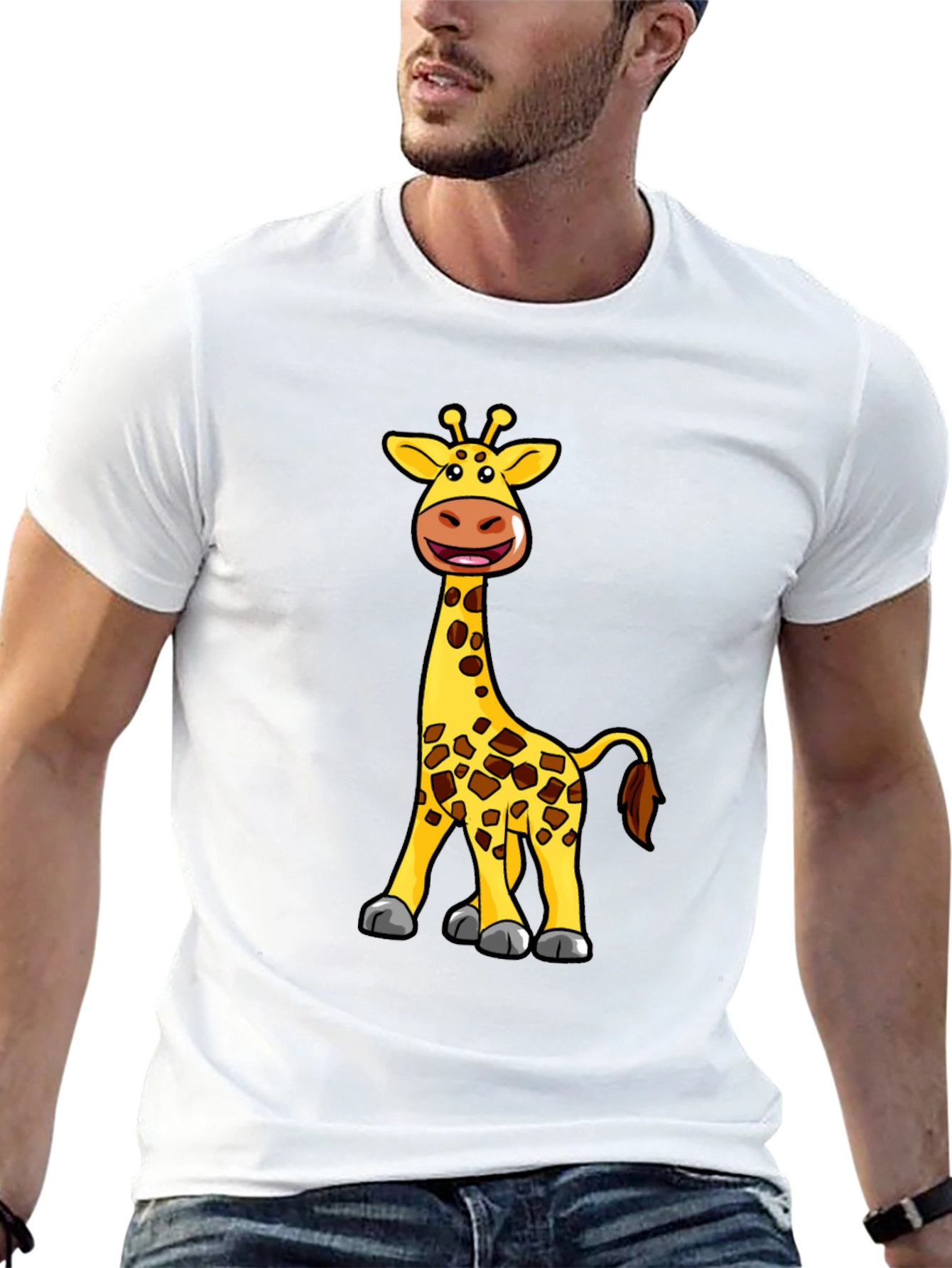 Giraffe Cartoon Graphic T-Shirt