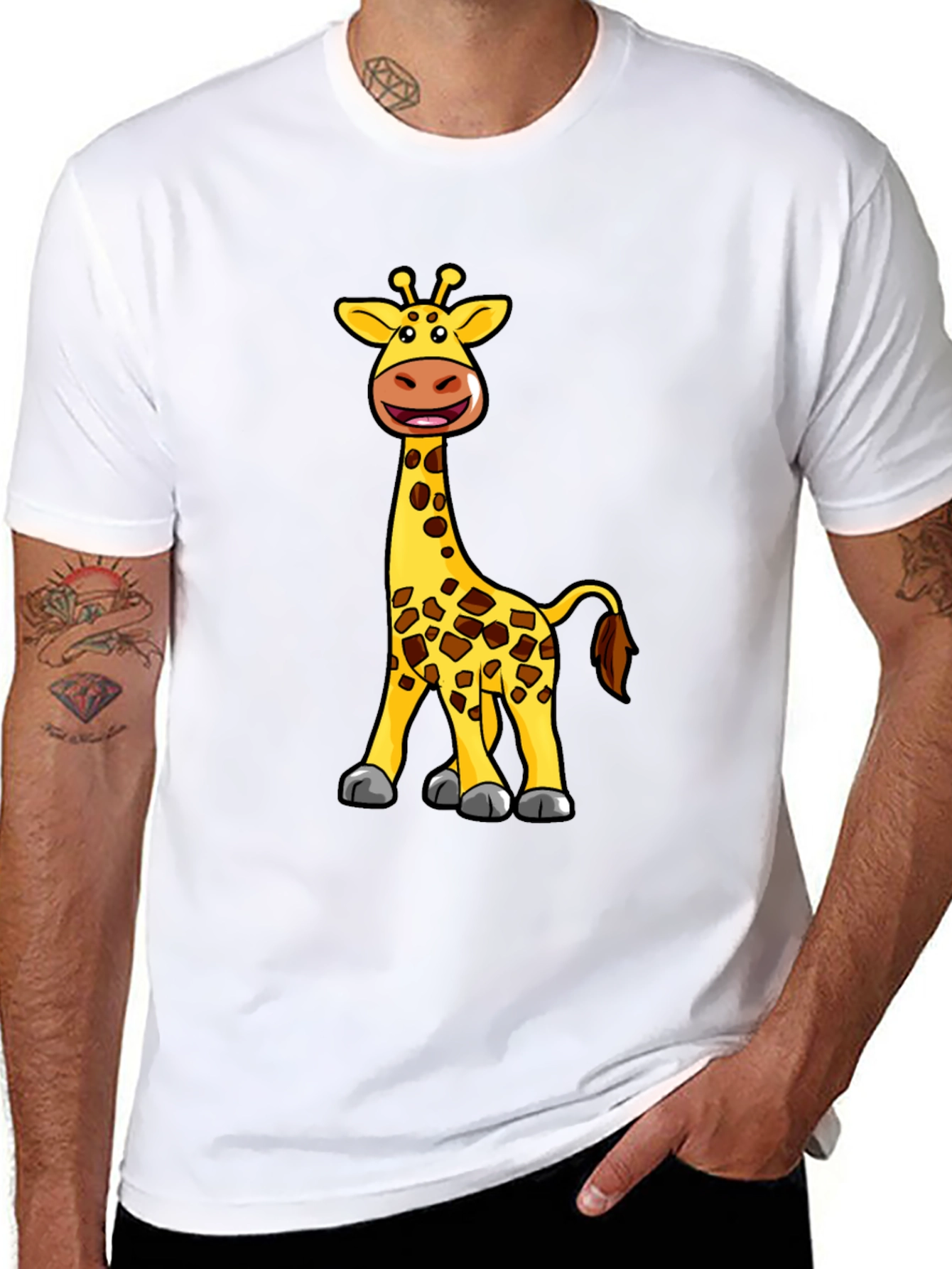 Giraffe Cartoon Graphic T-Shirt