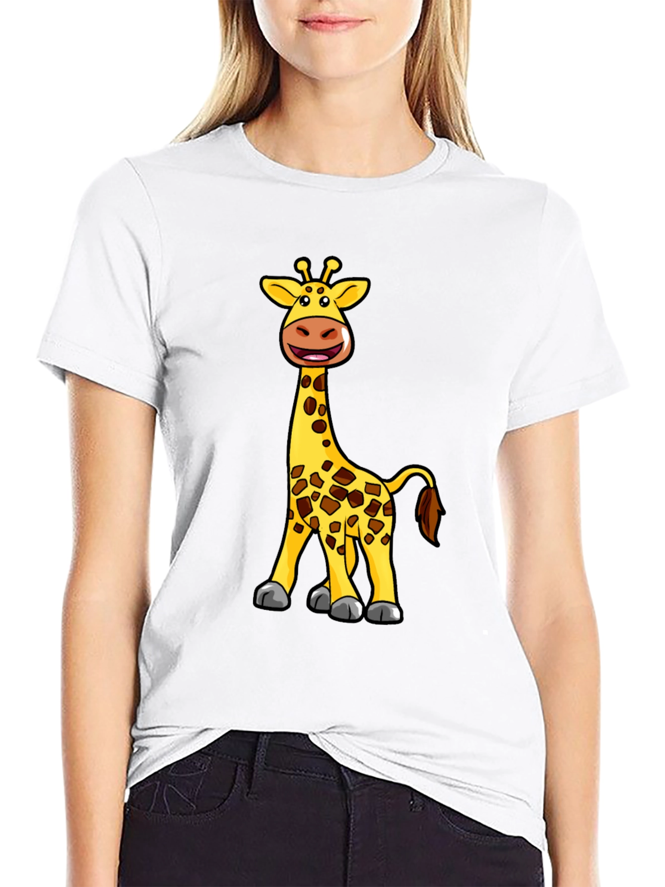 Giraffe Cartoon Graphic T-Shirt