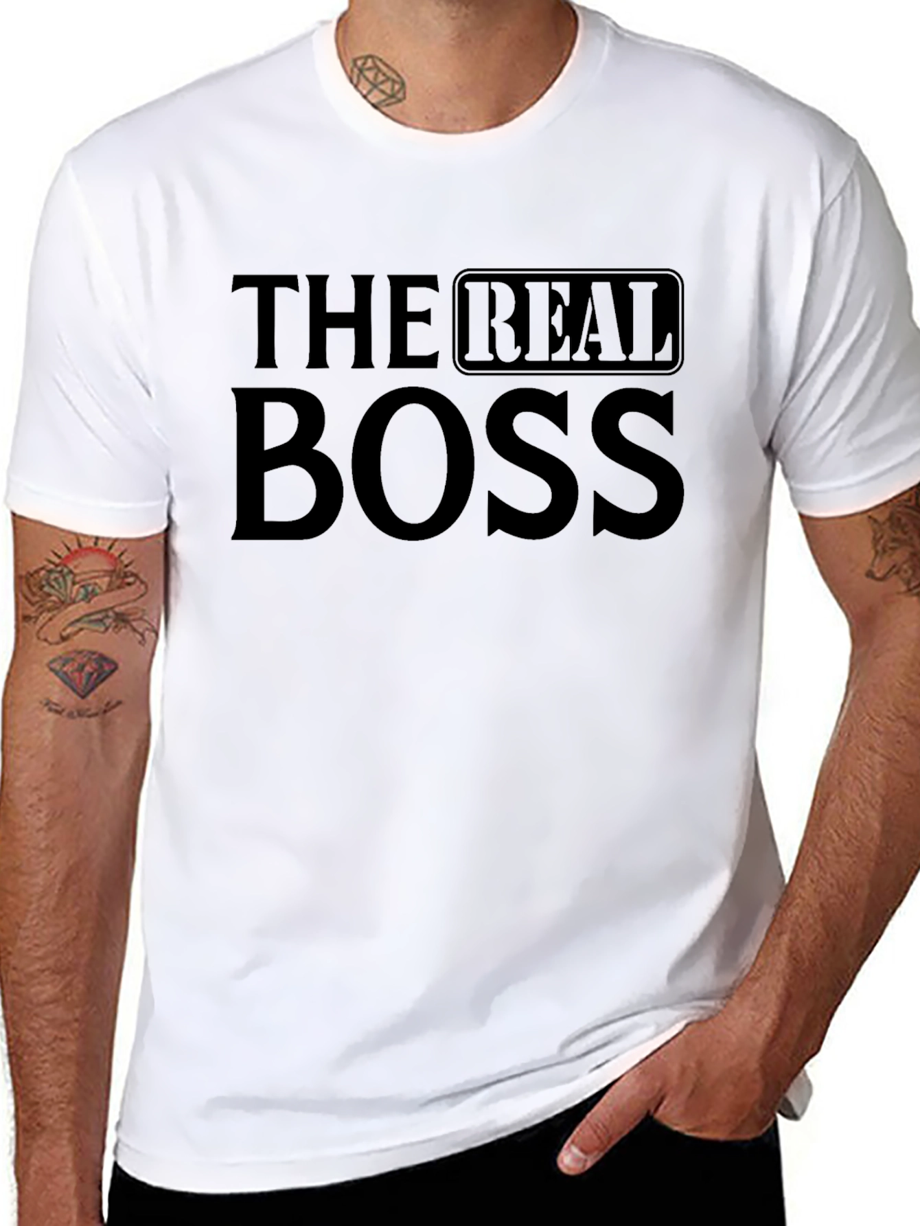 The Real Boss Black Graphic T-Shirt