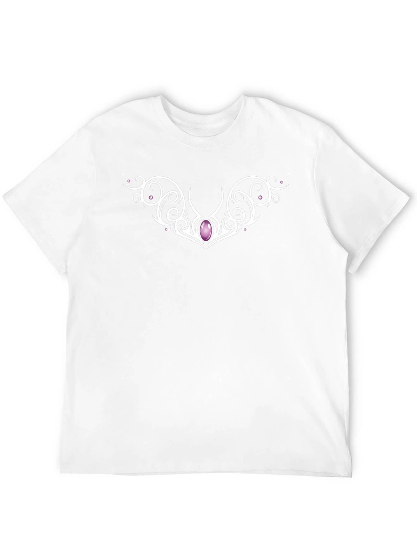 Elegant Black T-Shirt with Ornamental Gem Design