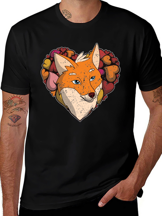 Fox Heart Graphic Tee - Stylish Animal Lover Shirt