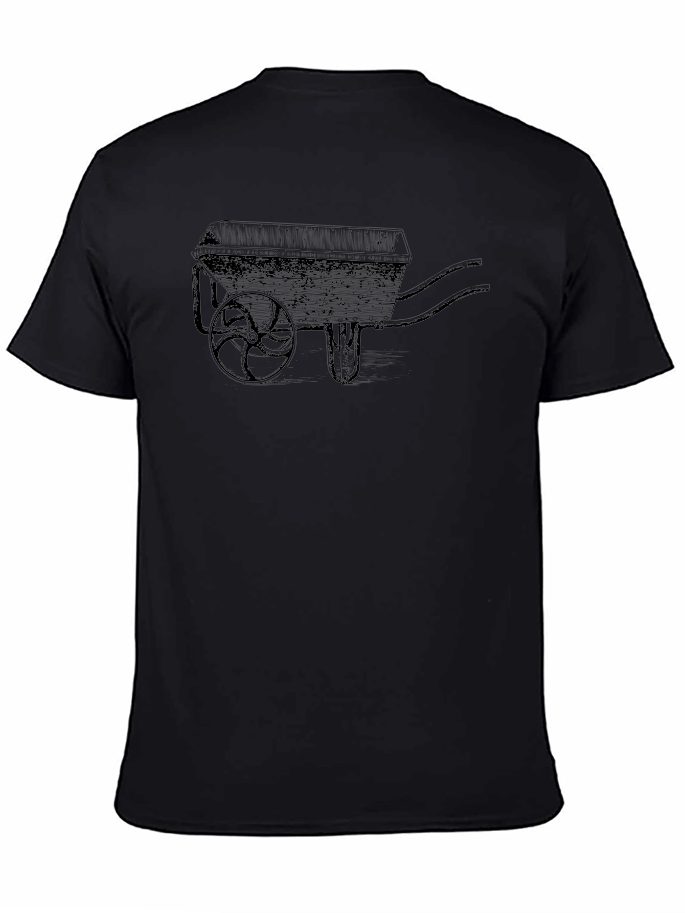 Cool Black Wheelbarrow Graphic T-Shirt