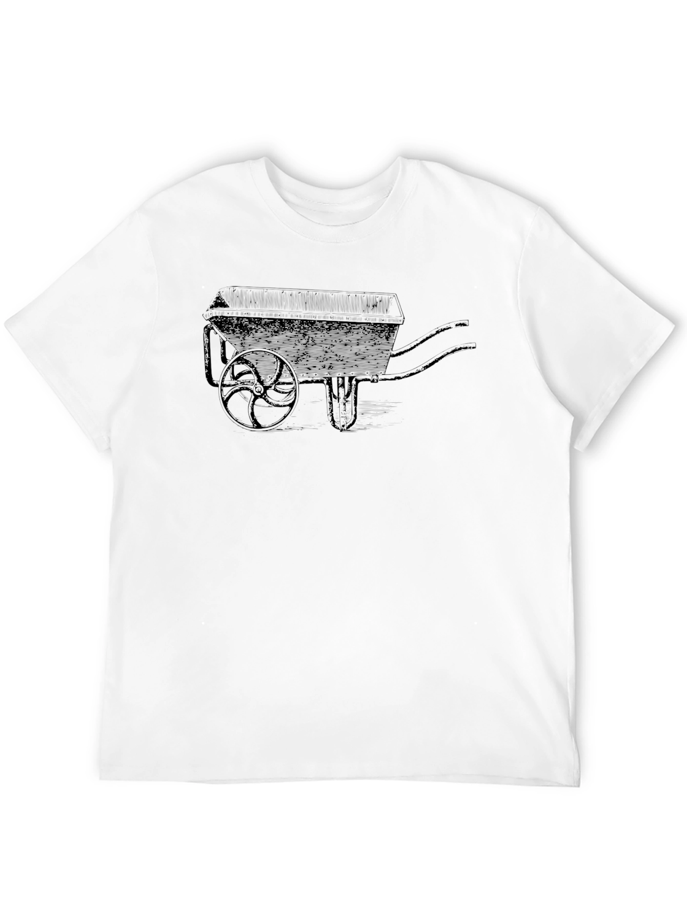 Cool Black Wheelbarrow Graphic T-Shirt