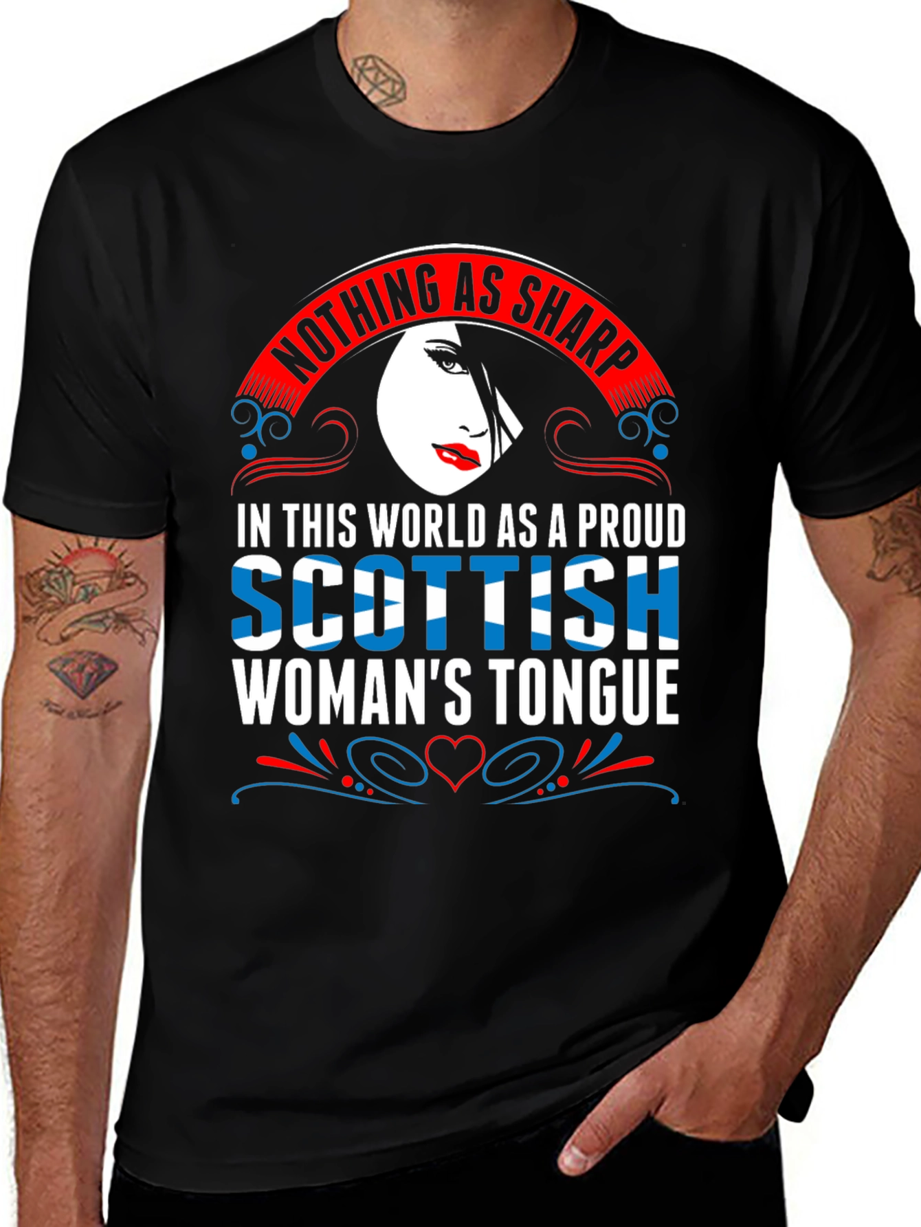 Scottish Womans Tongue T-Shirt - Sharp Wit Design