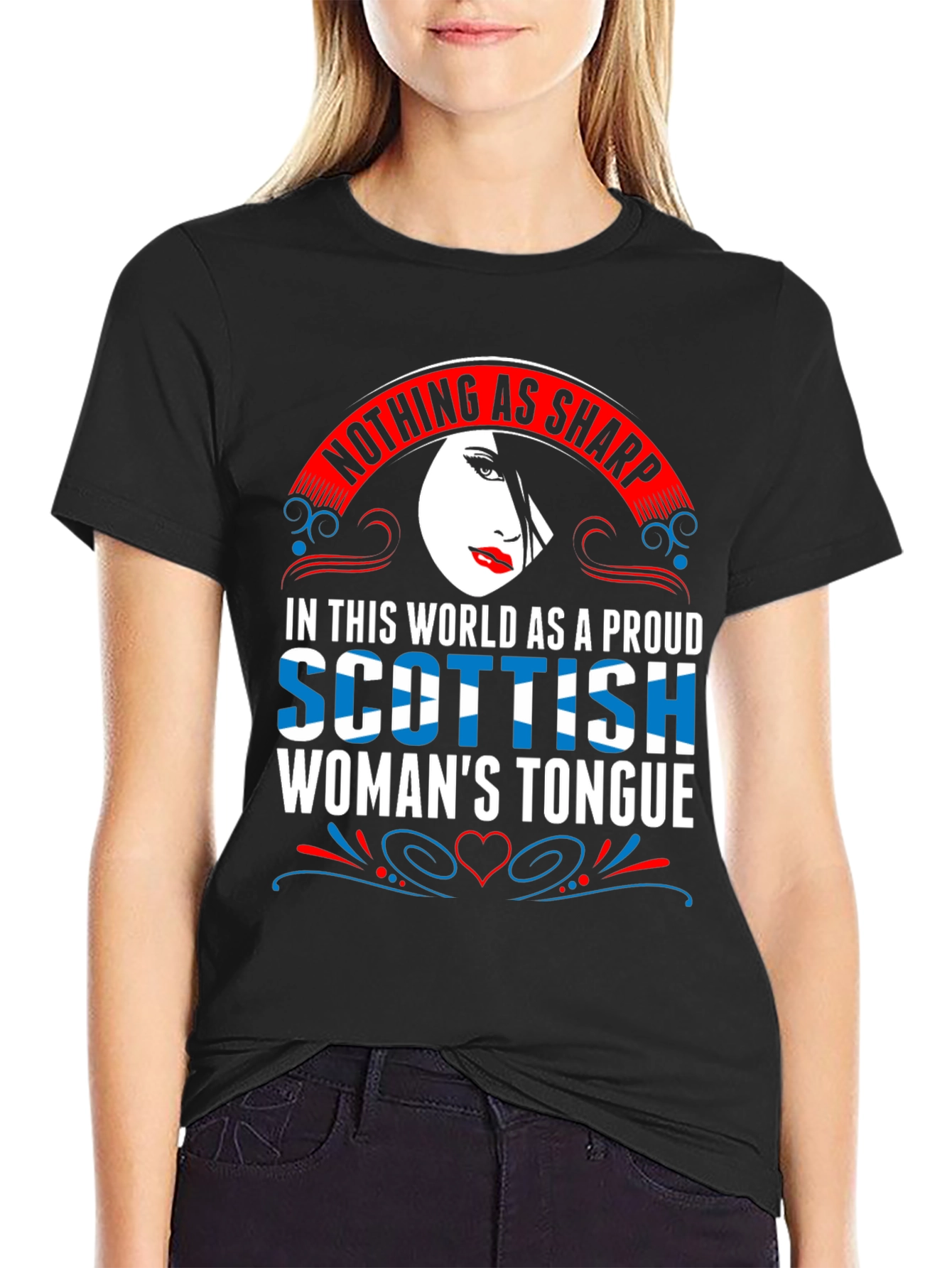 Scottish Womans Tongue T-Shirt - Sharp Wit Design
