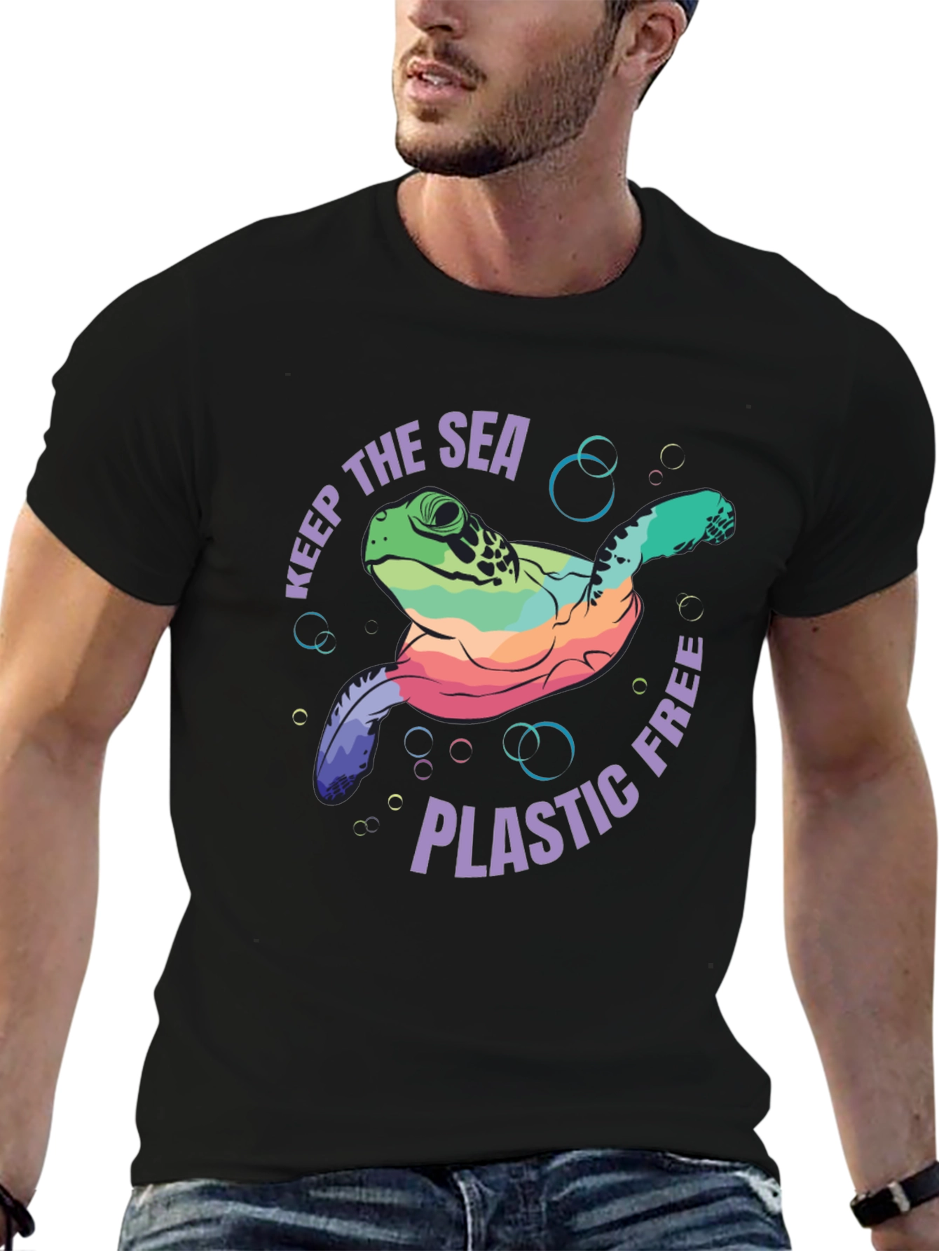 Keep the Sea Plastic Free Turtle Graphic Tee