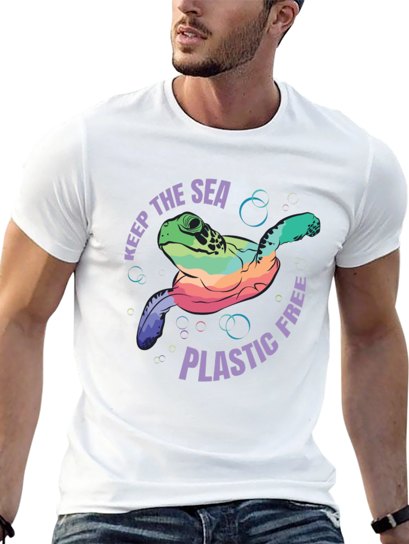 Keep the Sea Plastic Free Turtle Graphic Tee