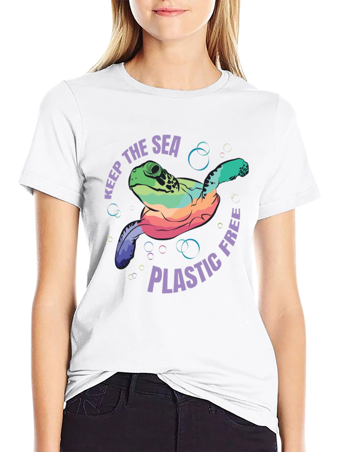 Keep the Sea Plastic Free Turtle Graphic Tee