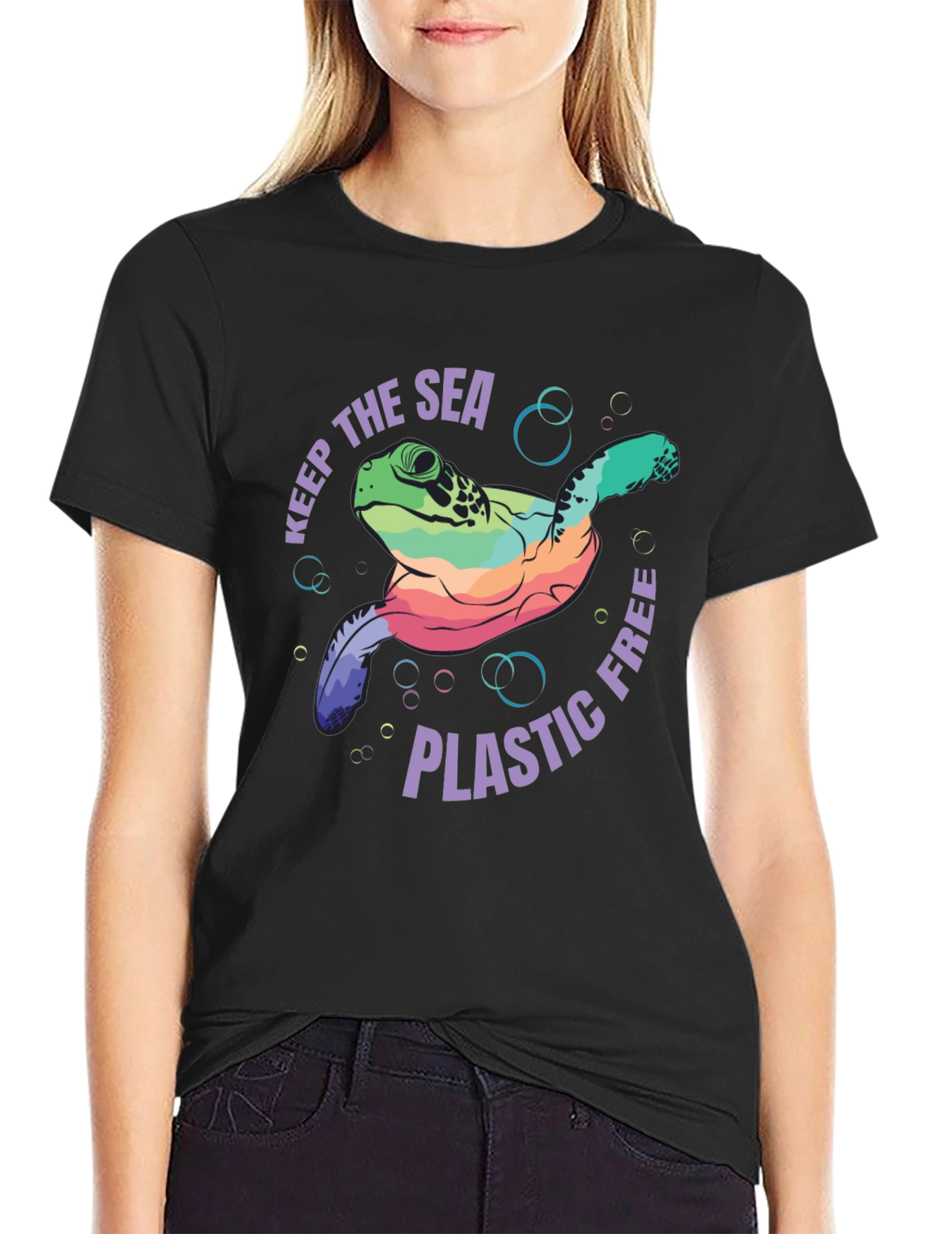 Keep the Sea Plastic Free Turtle Graphic Tee