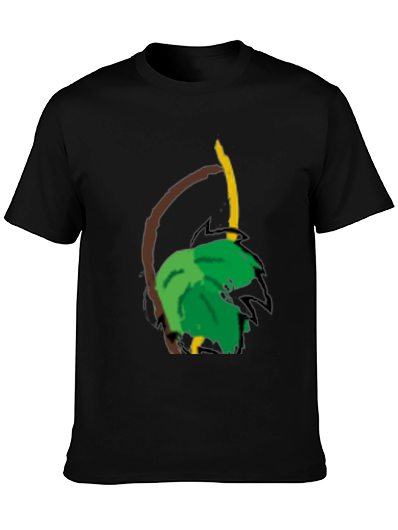 Leaf & Branch Graphic Black T-Shirt