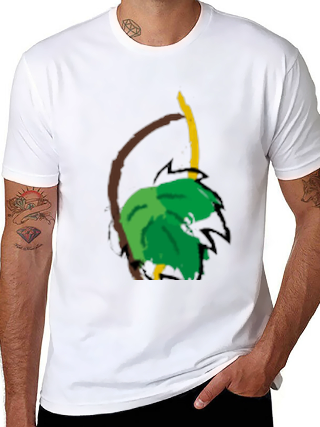 Leaf & Branch Graphic Black T-Shirt