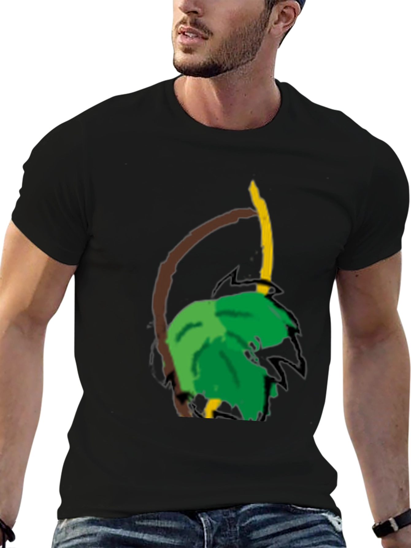 Leaf & Branch Graphic Black T-Shirt