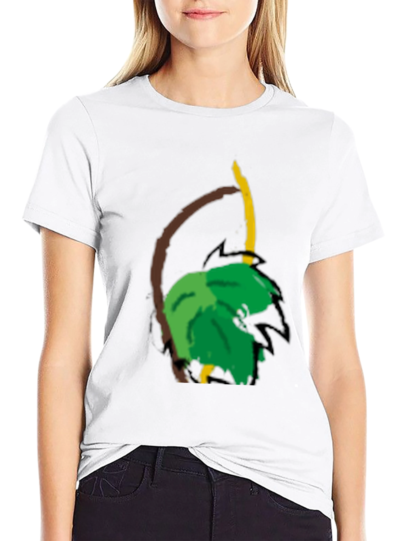 Leaf & Branch Graphic Black T-Shirt
