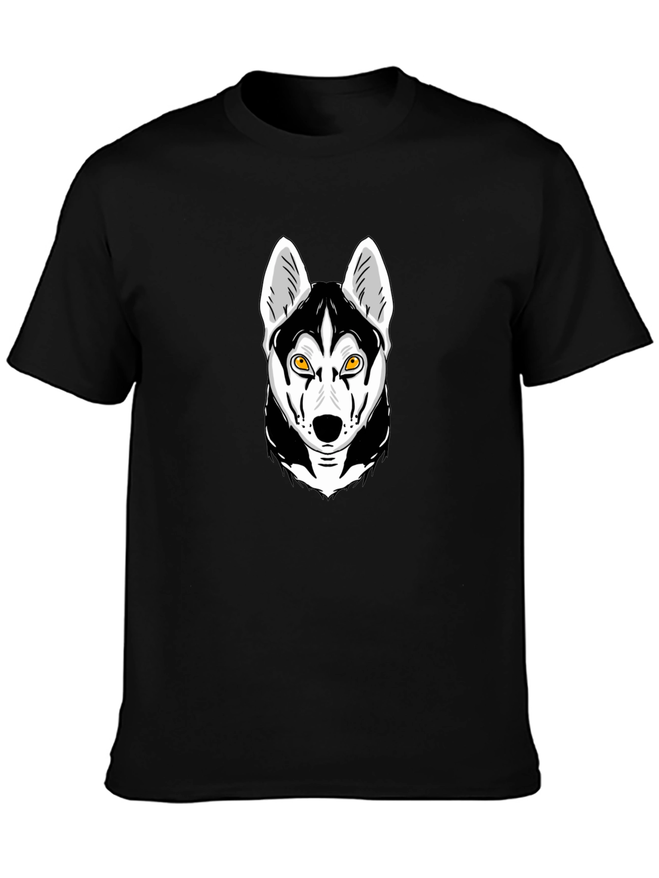 Husky Graphic Print Black T-Shirt