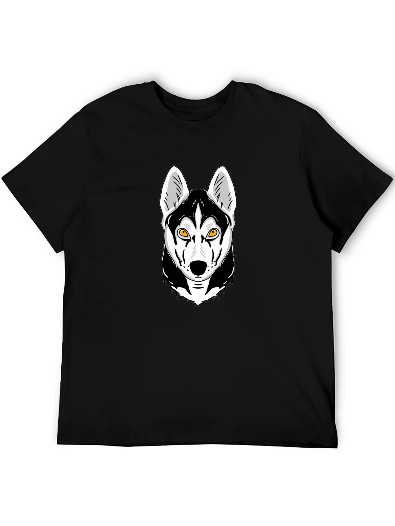 Husky Graphic Print Black T-Shirt
