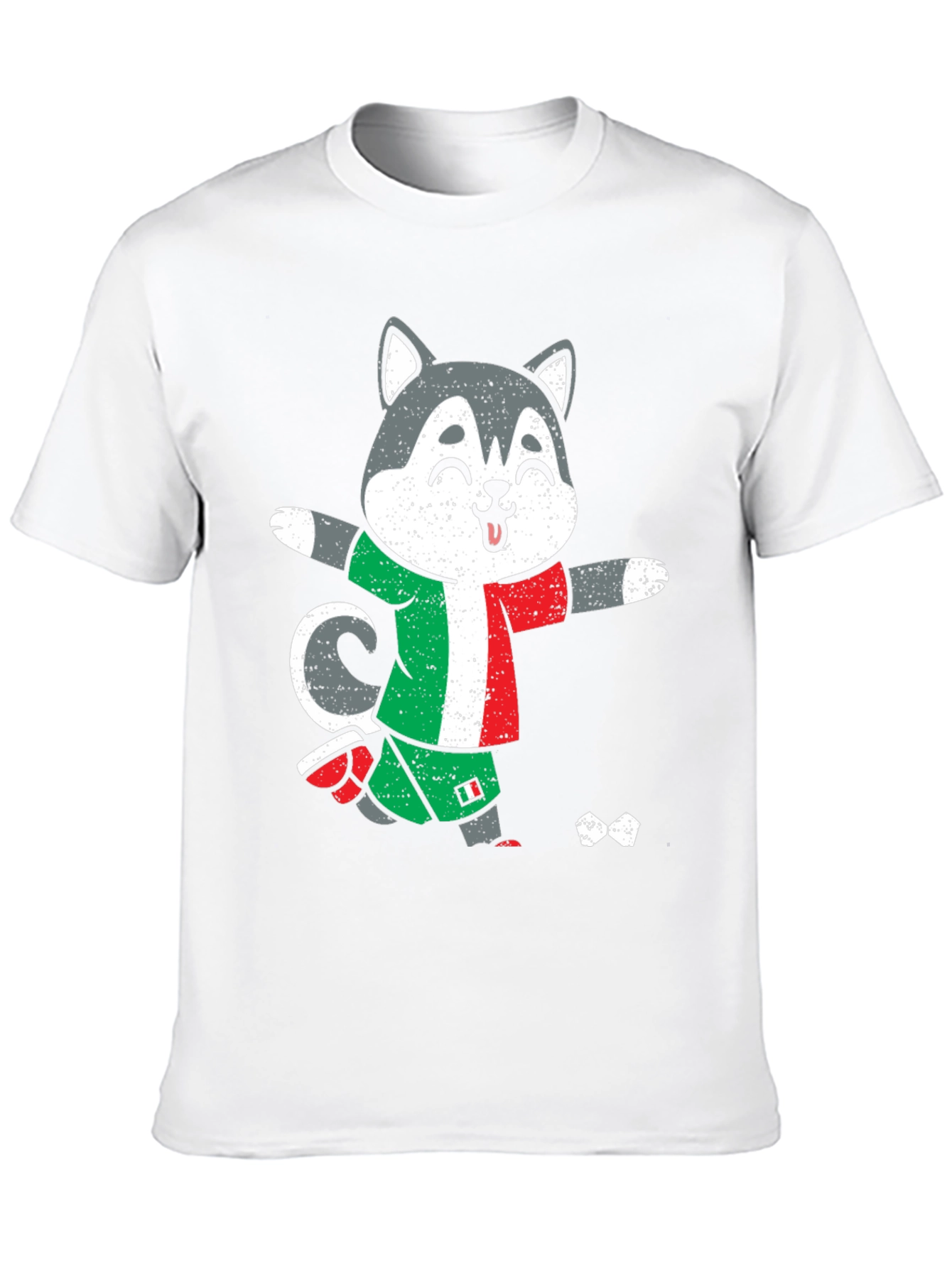 Italian Soccer Husky Graphic Tee - Black