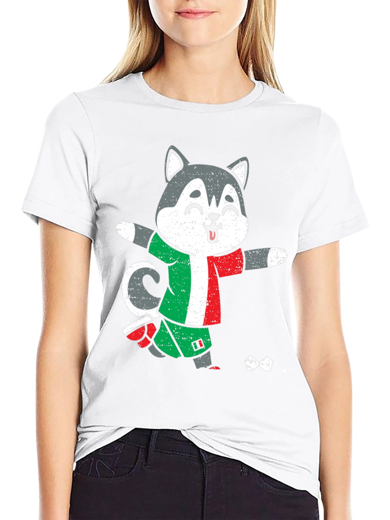 Italian Soccer Husky Graphic Tee - Black