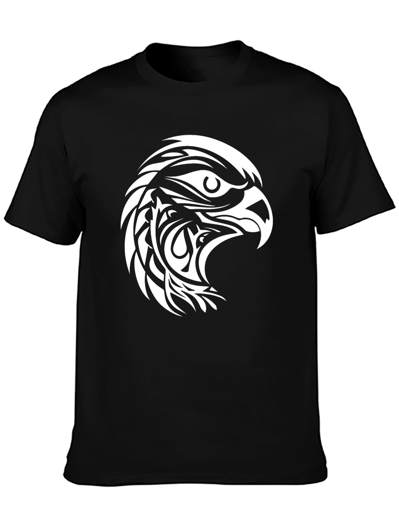 Bold Eagle Graphic Tee - Black Cotton