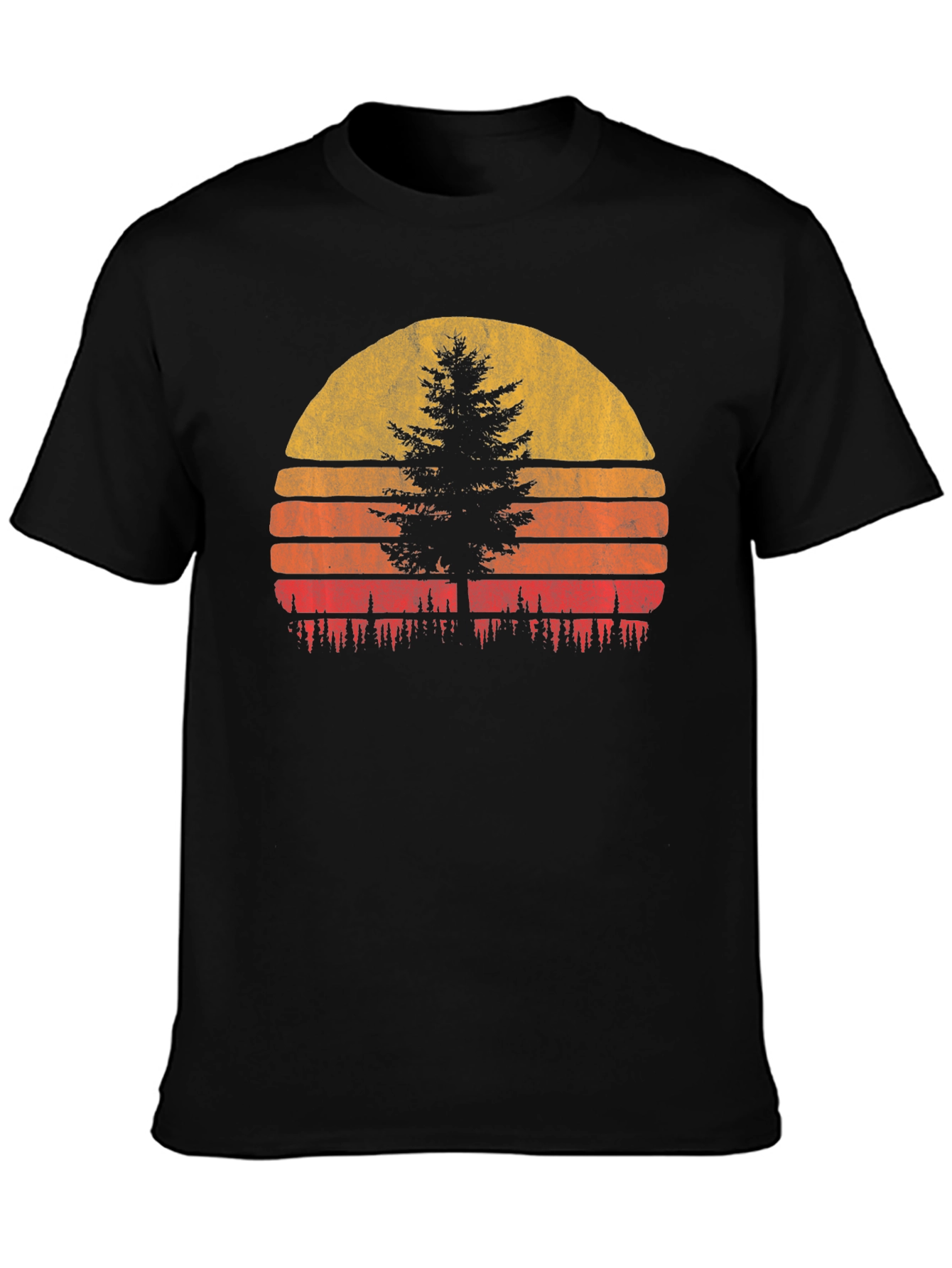 Retro Sunset Tree Graphic Tee - Nature Lovers T-Shirt