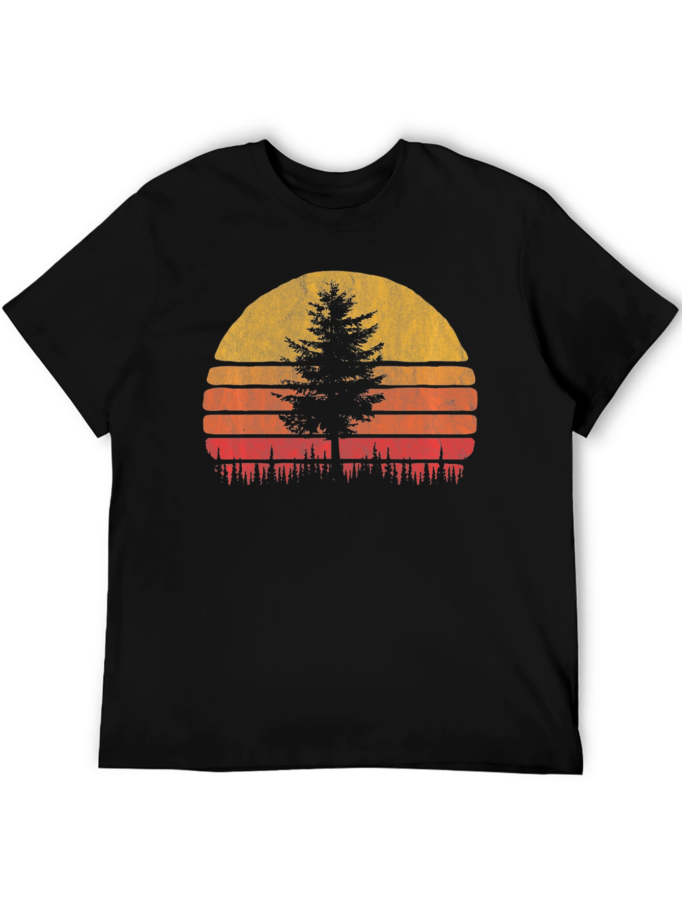 Retro Sunset Tree Graphic Tee - Nature Lovers T-Shirt