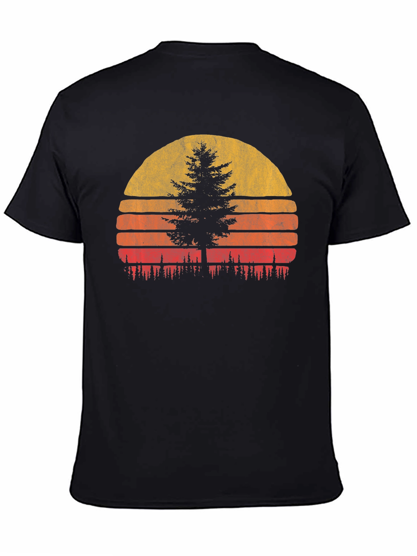 Retro Sunset Tree Graphic Tee - Nature Lovers T-Shirt