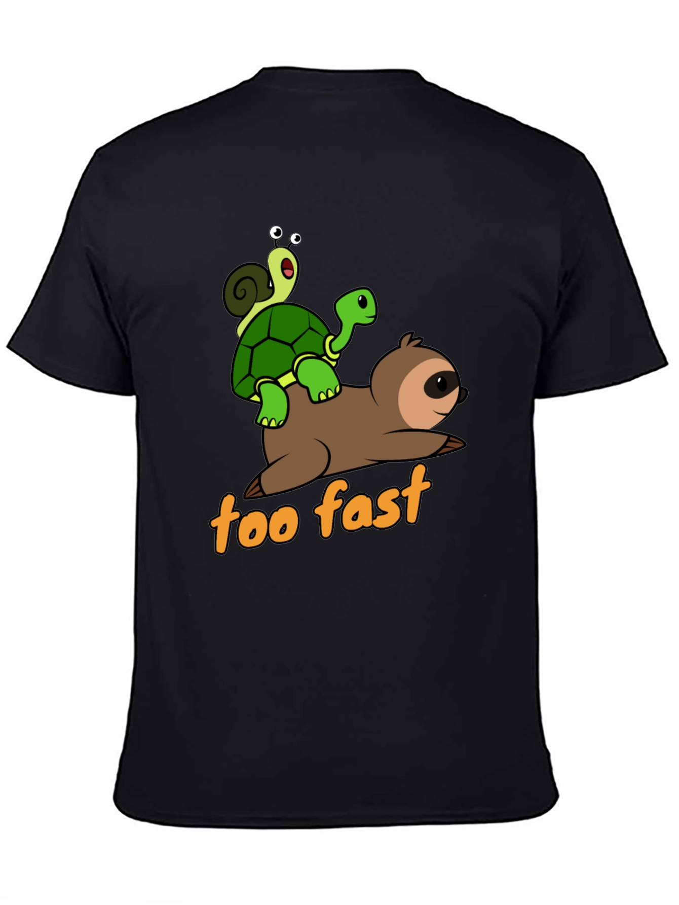 Funny Sloth Turtle and Snail Graphic T-Shirt