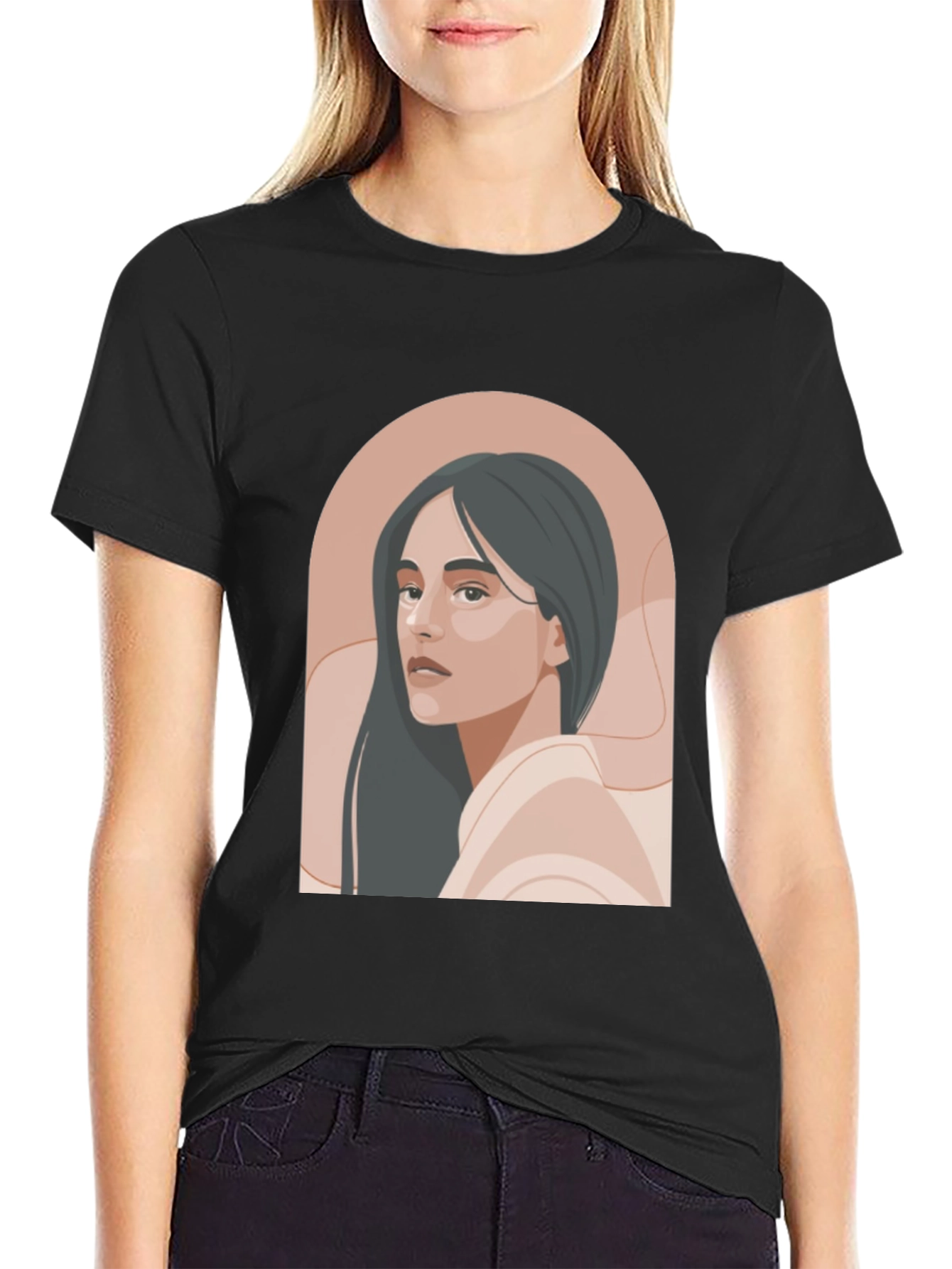 Stylish Portrait Graphic Tee - Modern Unisex Design