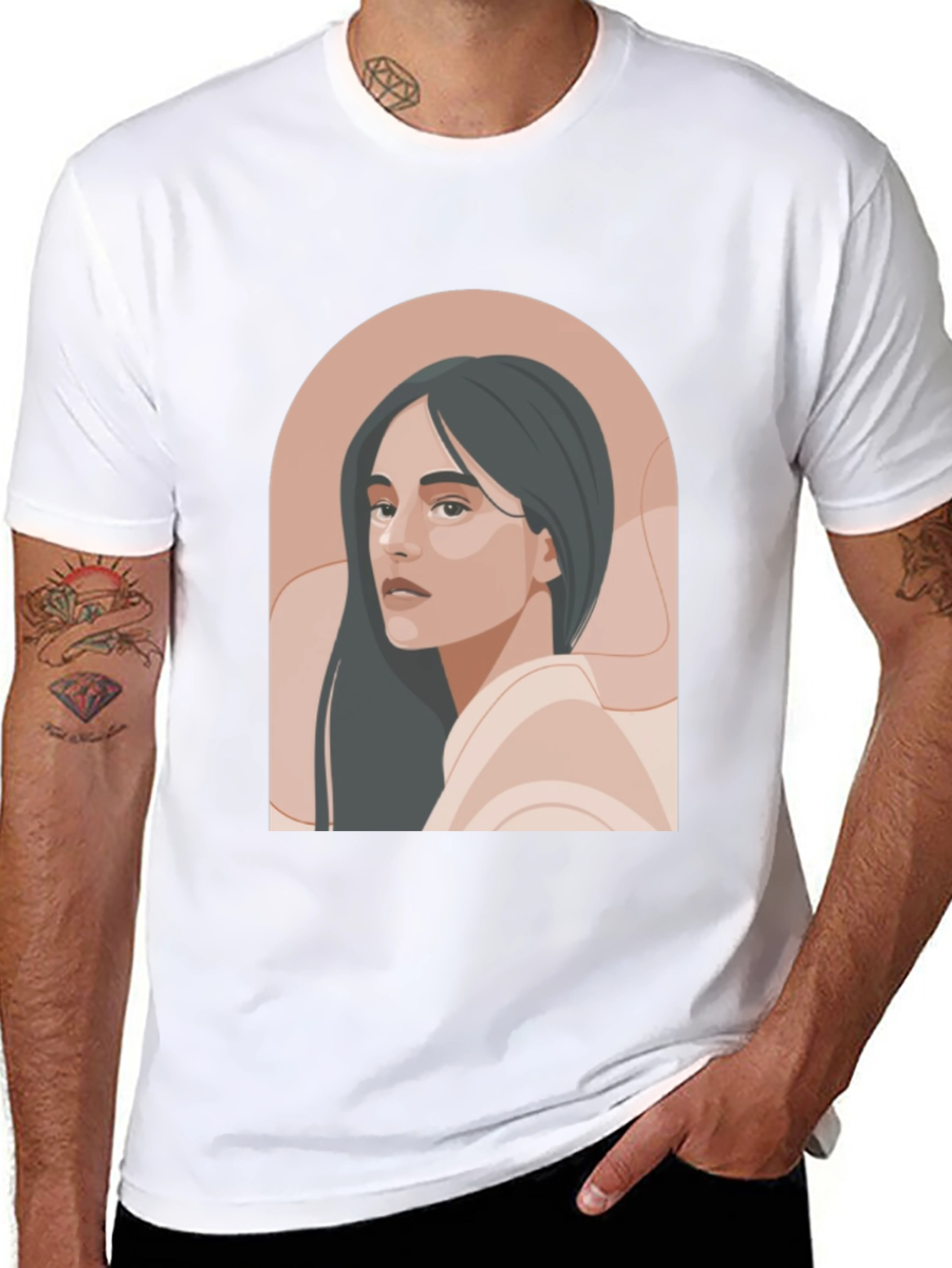 Stylish Portrait Graphic Tee - Modern Unisex Design
