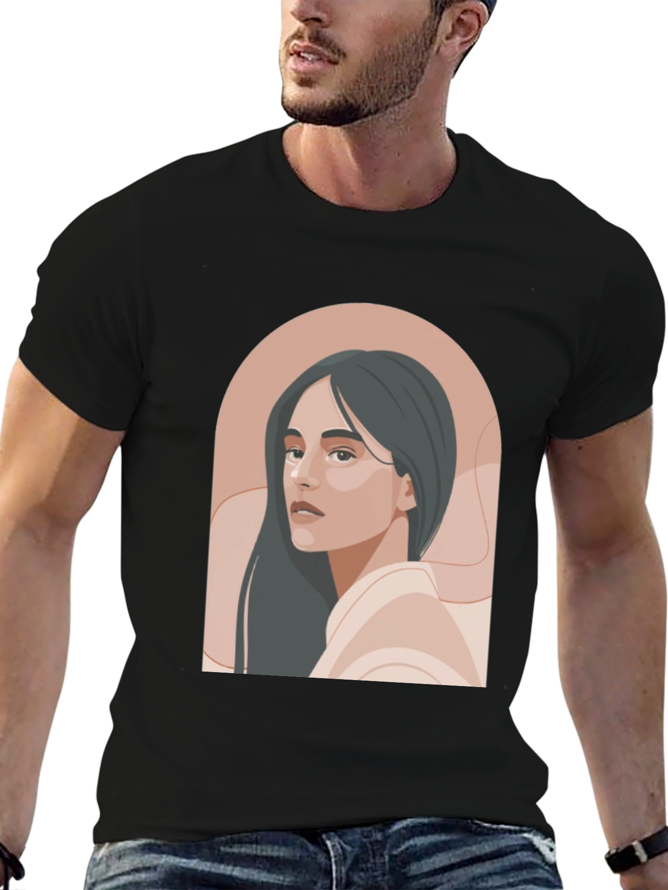 Stylish Portrait Graphic Tee - Modern Unisex Design