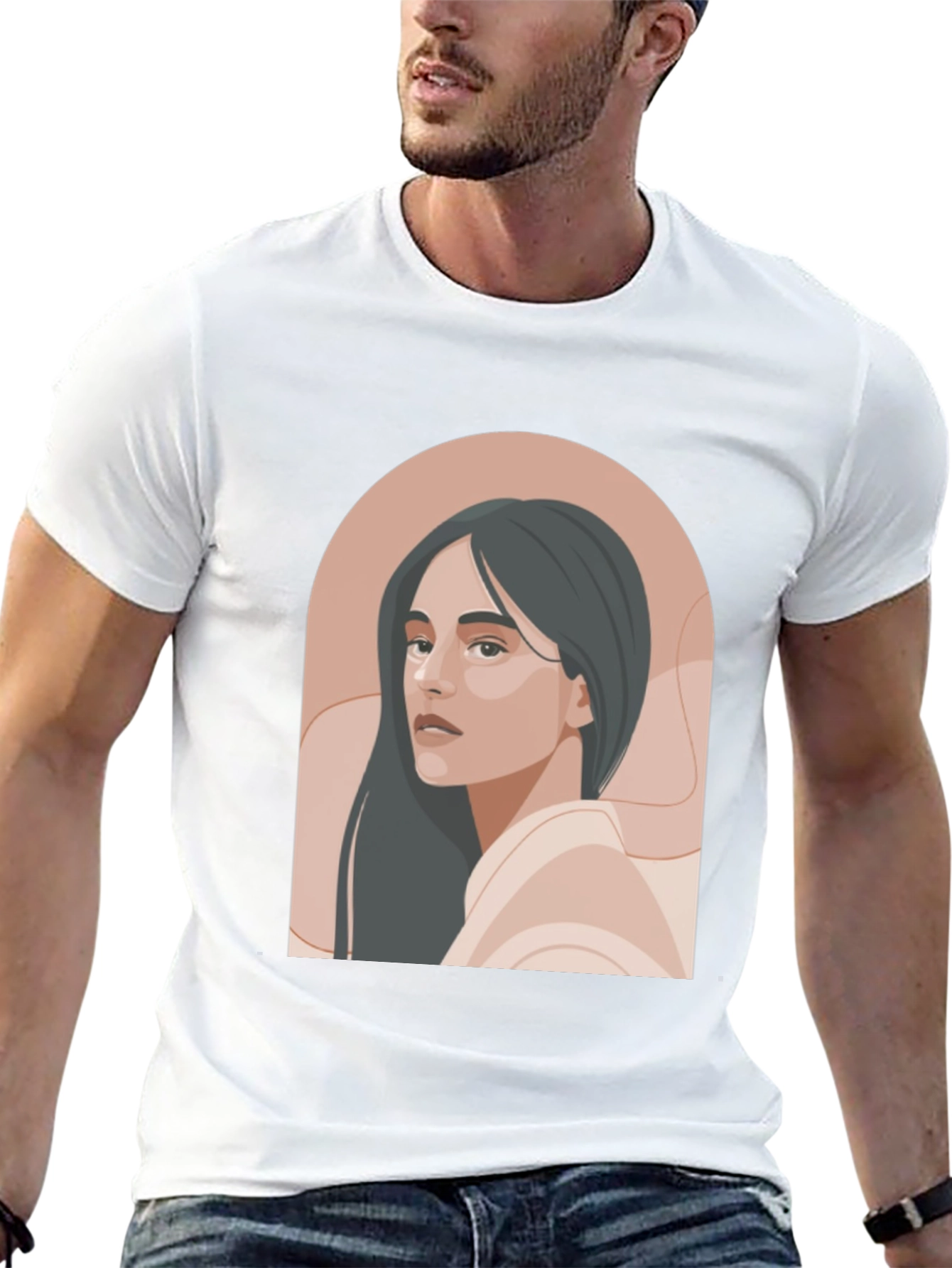 Stylish Portrait Graphic Tee - Modern Unisex Design