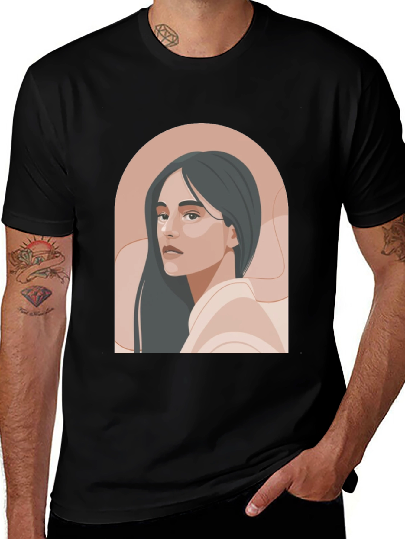 Stylish Portrait Graphic Tee - Modern Unisex Design